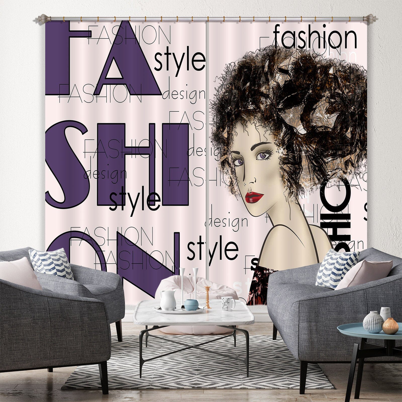 3D Fashion Girl 120 Curtains Drapes Wallpaper AJ Wallpaper 