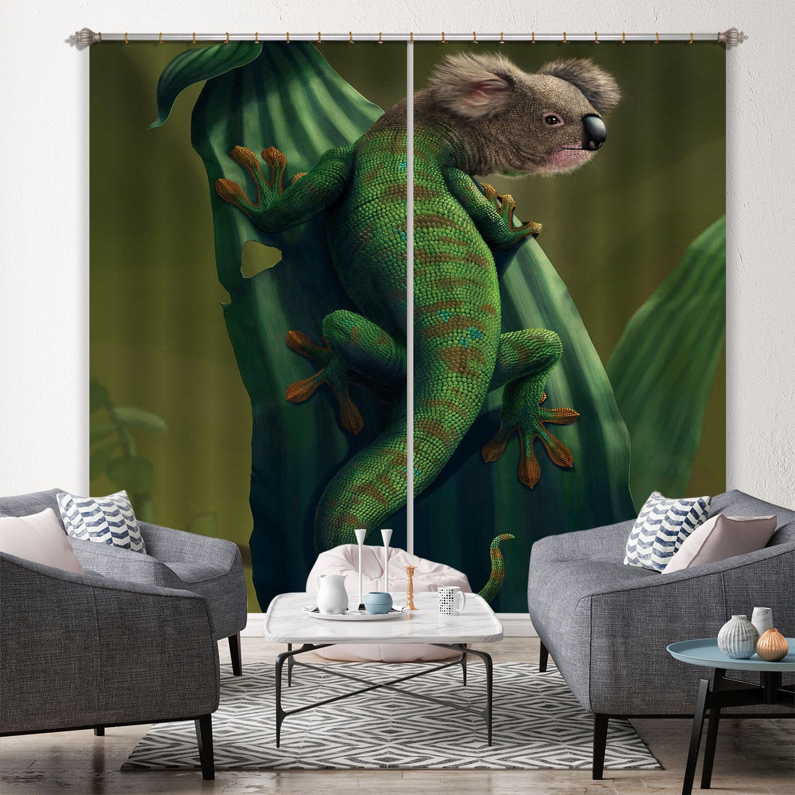3D Gekoala 038 Vincent Hie Curtain Curtains Drapes Curtains AJ Creativity Home 