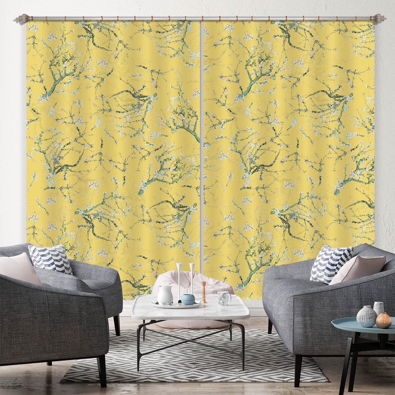 3D Small Leaves 157 Uta Naumann Curtain Curtains Drapes Curtains AJ Creativity Home 