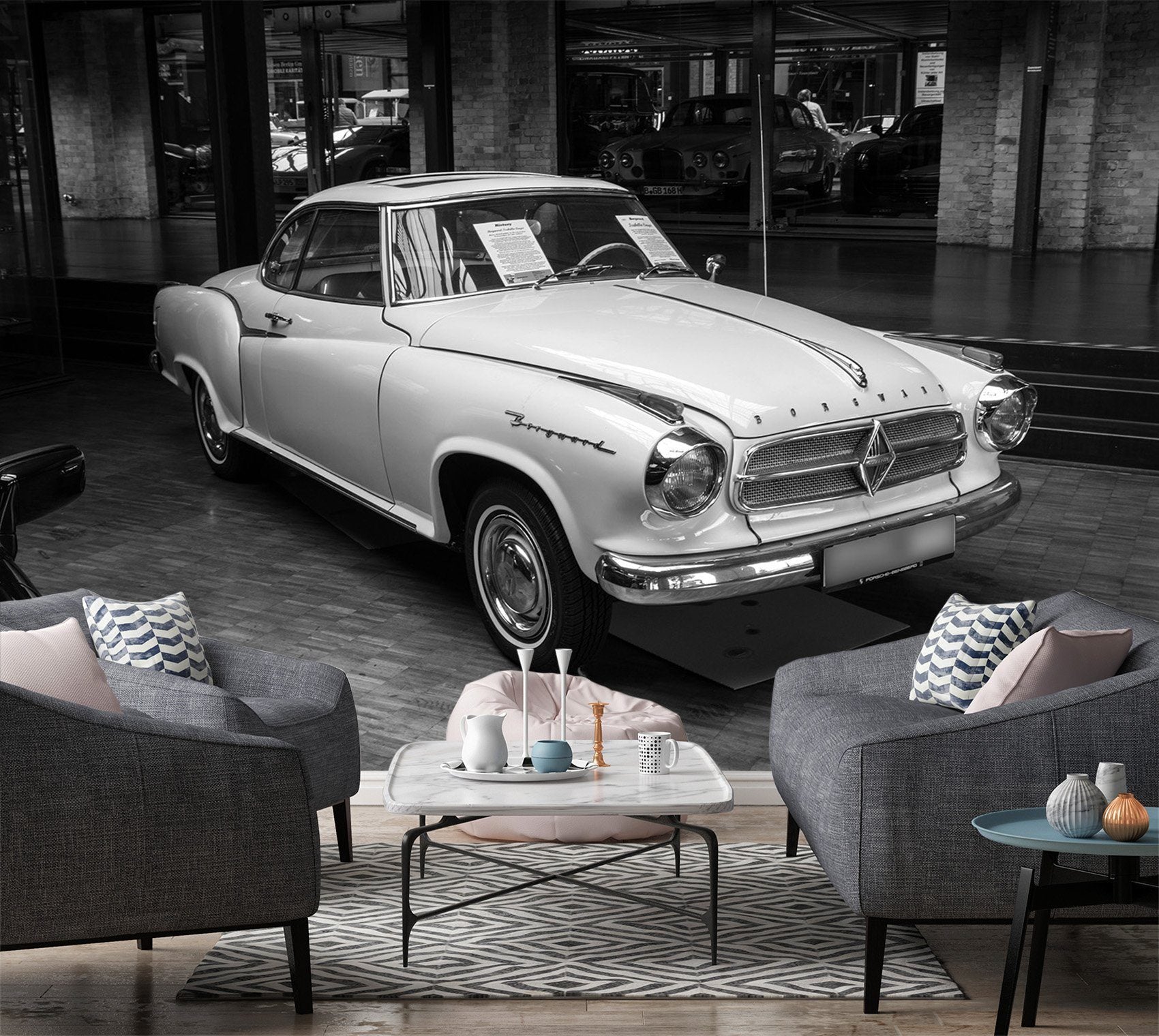 3D Atuo White 910 Vehicle Wall Murals Wallpaper AJ Wallpaper 2 