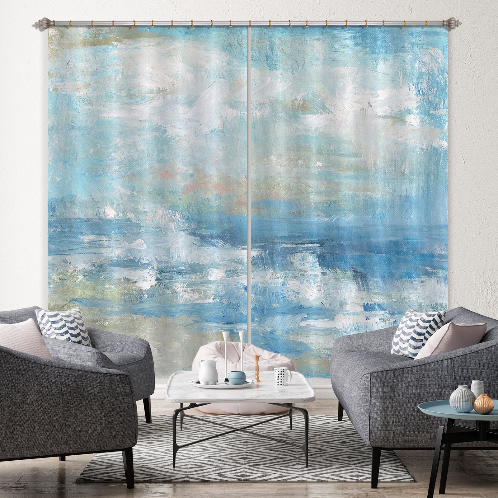 3D Wave Seaside 2202 Debi Coules Curtain Curtains Drapes