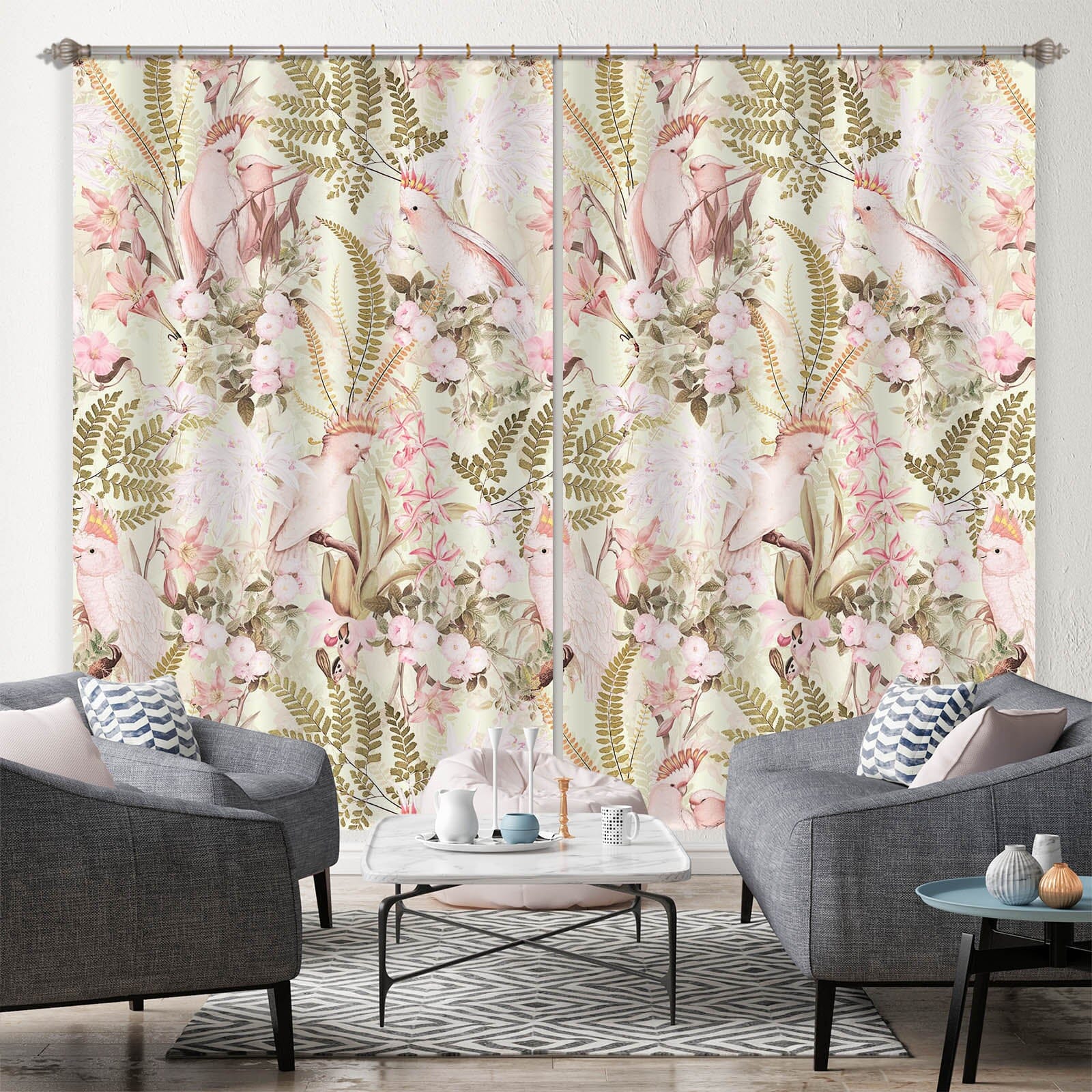 3D Summer Flowers 110 Uta Naumann Curtain Curtains Drapes Curtains AJ Creativity Home 