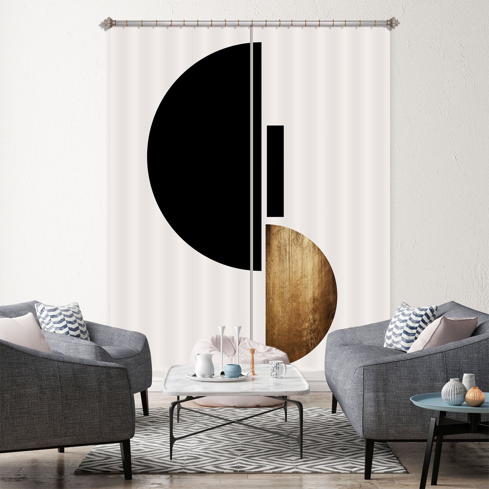 3D Semicircular Stitching 1110 Boris Draschoff Curtain Curtains Drapes Curtains AJ Creativity Home 