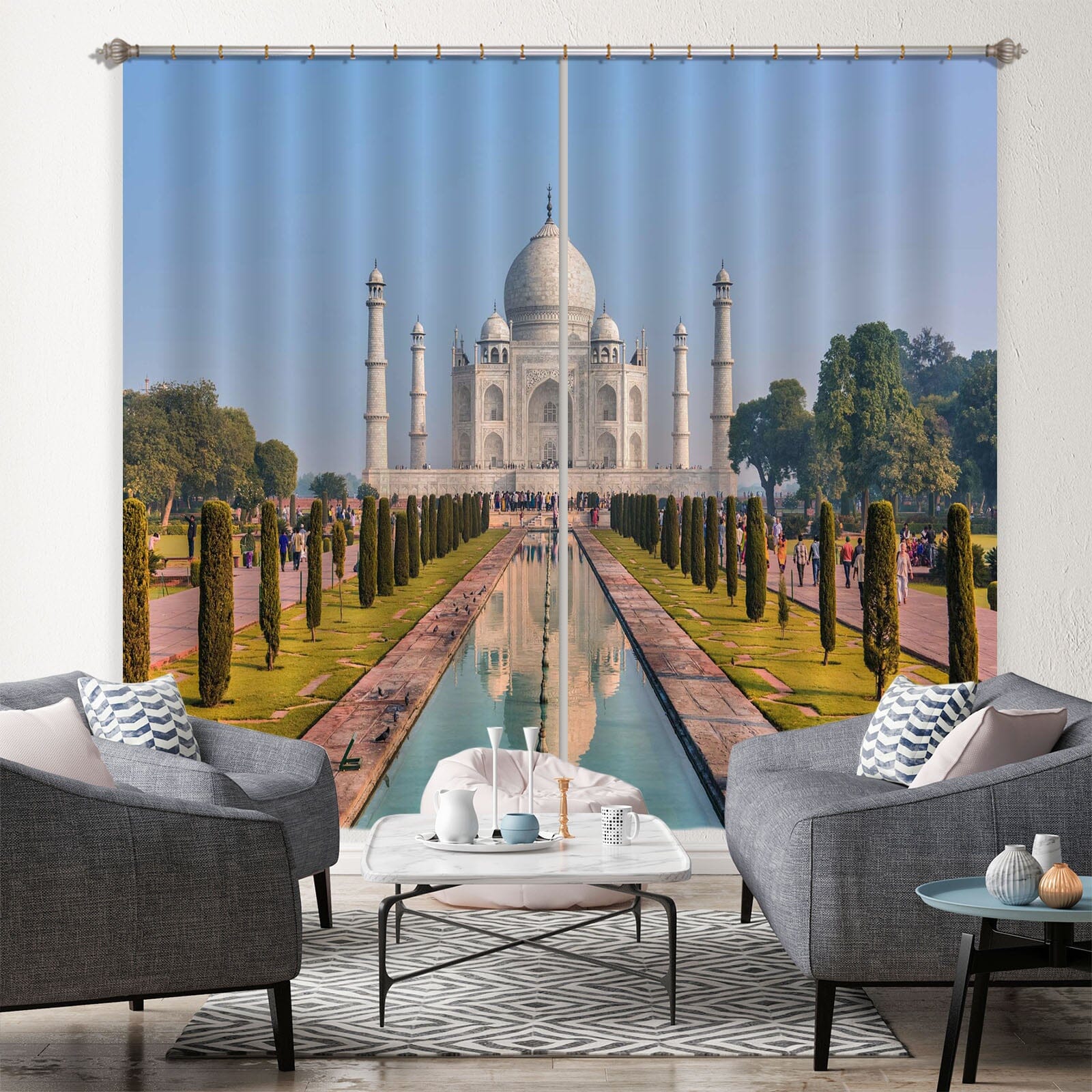 3D White Castle 164 Marco Carmassi Curtain Curtains Drapes Curtains AJ Creativity Home 