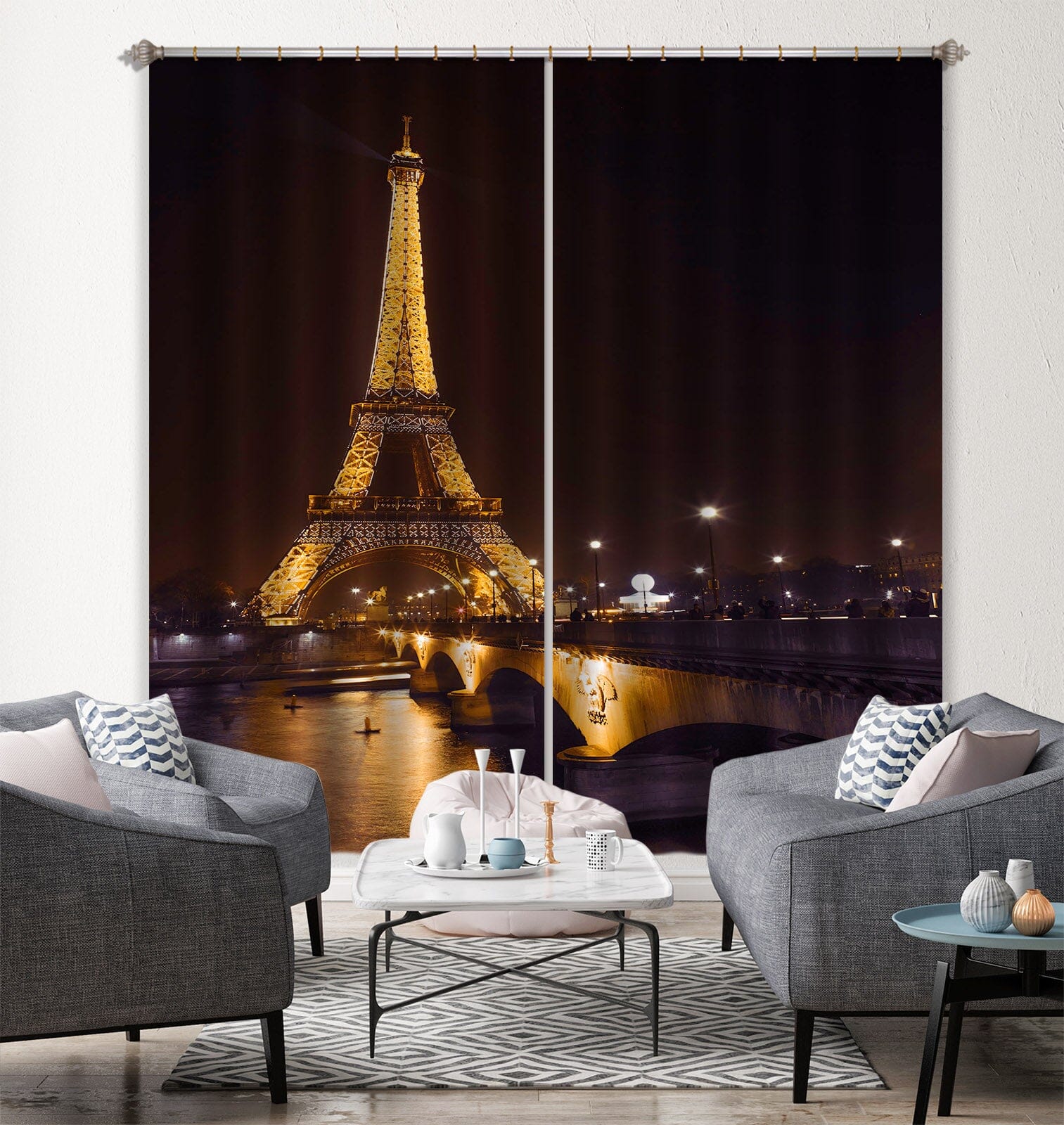 3D Eiffel Tower 003 Assaf Frank Curtain Curtains Drapes Curtains AJ Creativity Home 