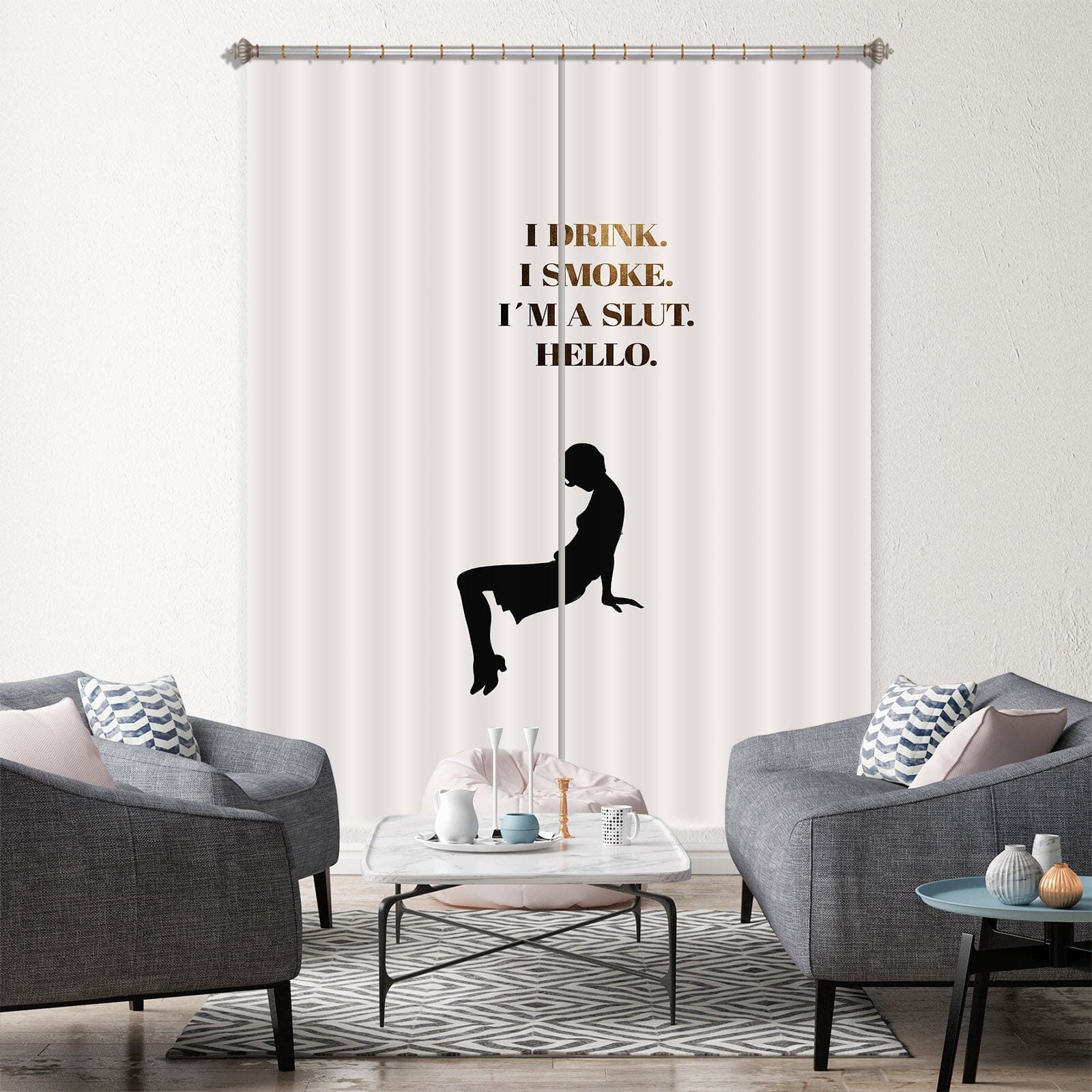 3D Woman Pattern 1052 Boris Draschoff Curtain Curtains Drapes Curtains AJ Creativity Home 