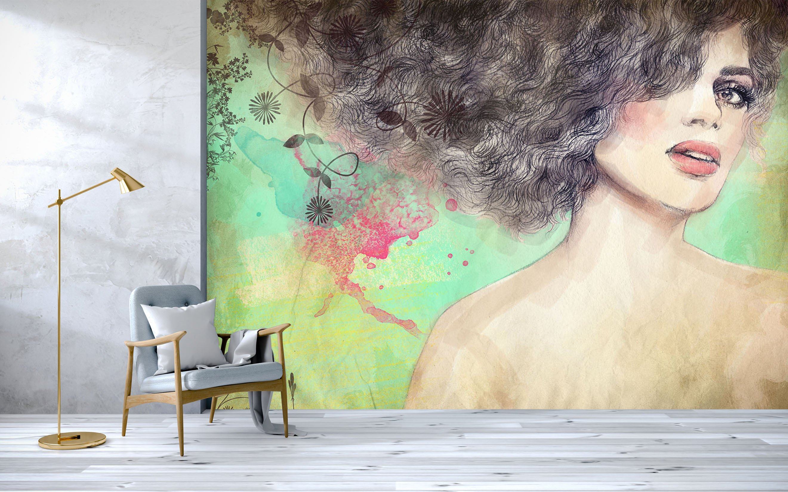 3D Woman Flourishes Hair 577 Wallpaper AJ Wallpaper 2 