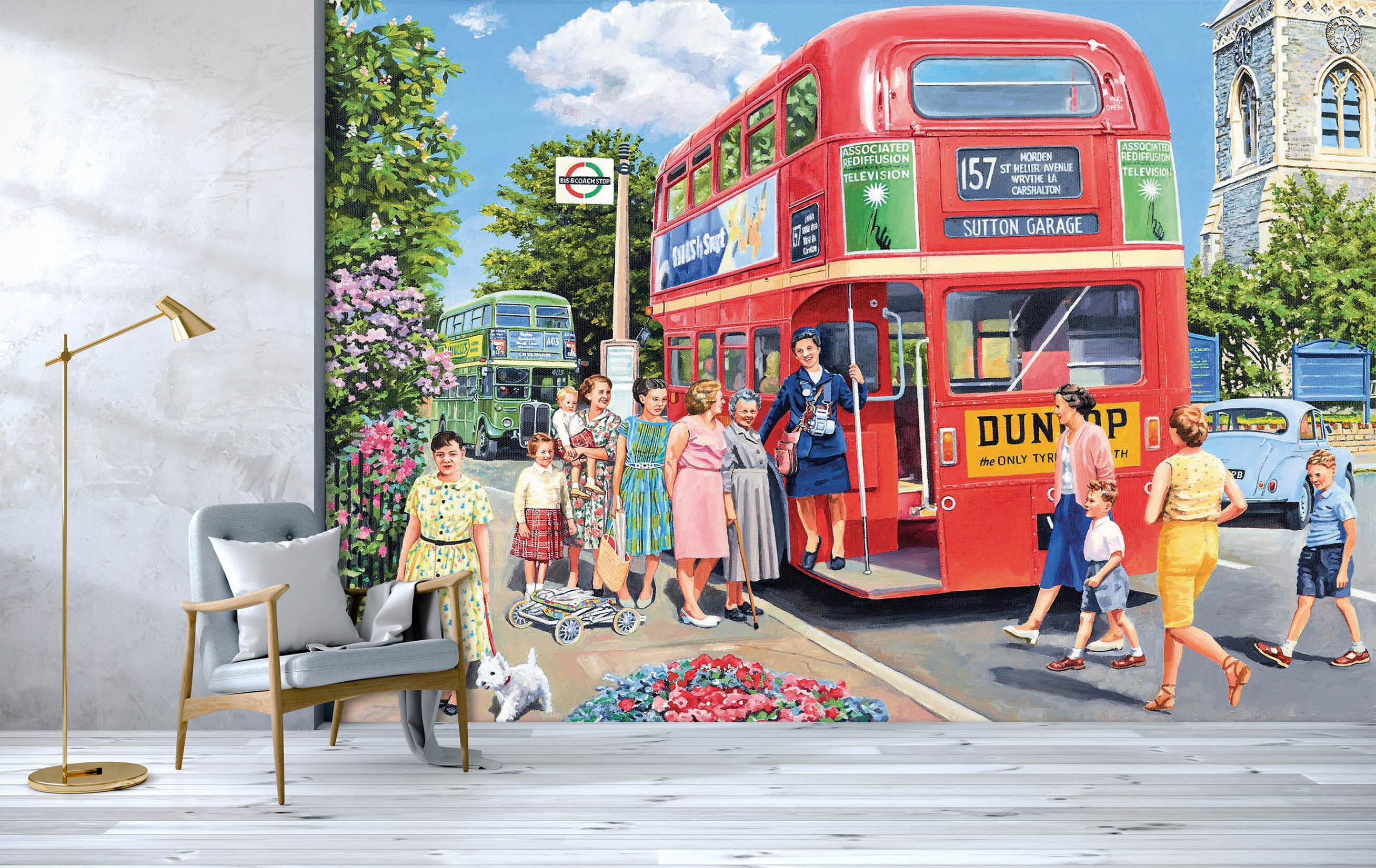 3D The Bus Conductress 1057 Trevor Mitchell Wall Mural Wall Murals Wallpaper AJ Wallpaper 2 