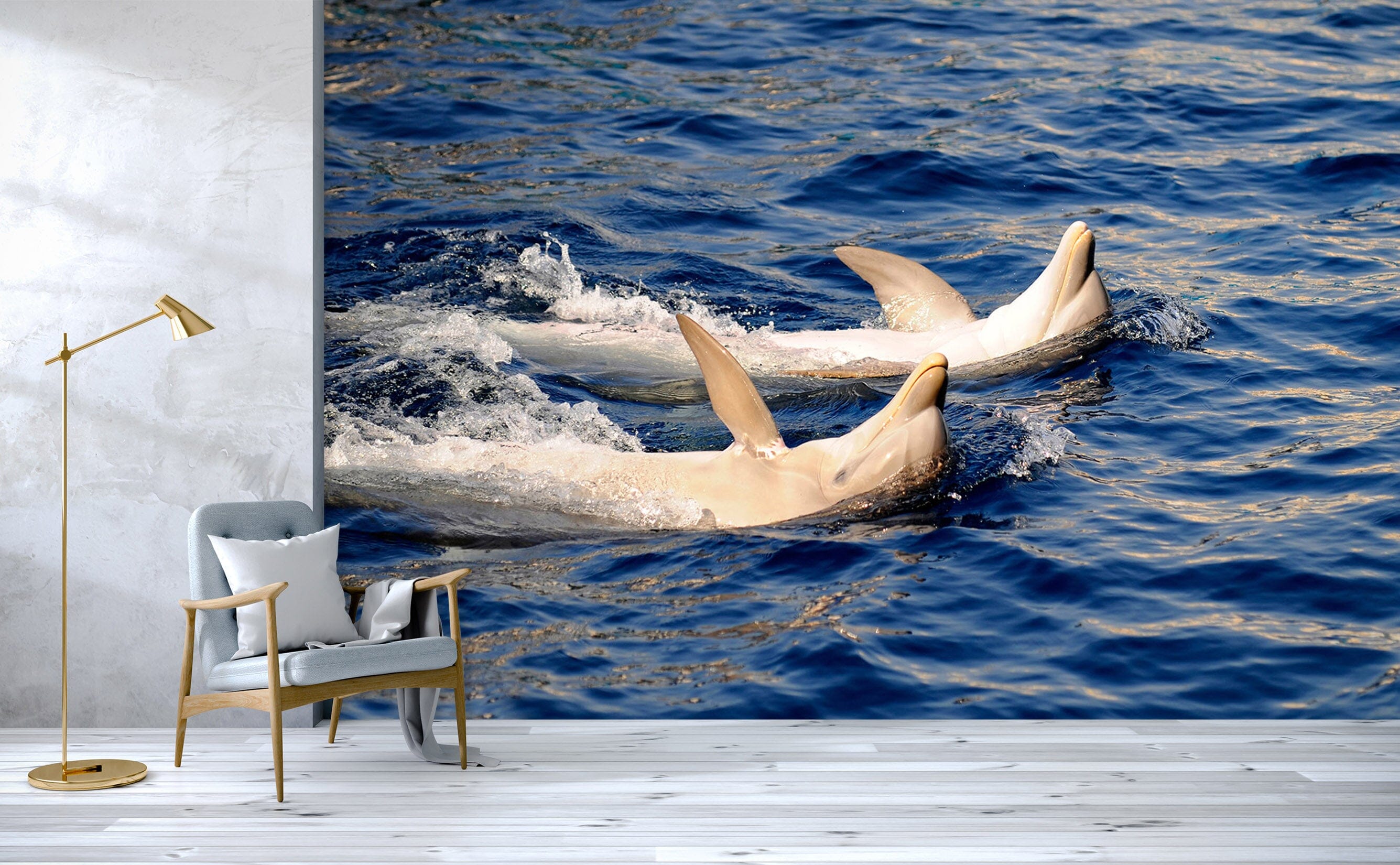 3D Dolphin Play 117 Wall Murals Wallpaper AJ Wallpaper 2 