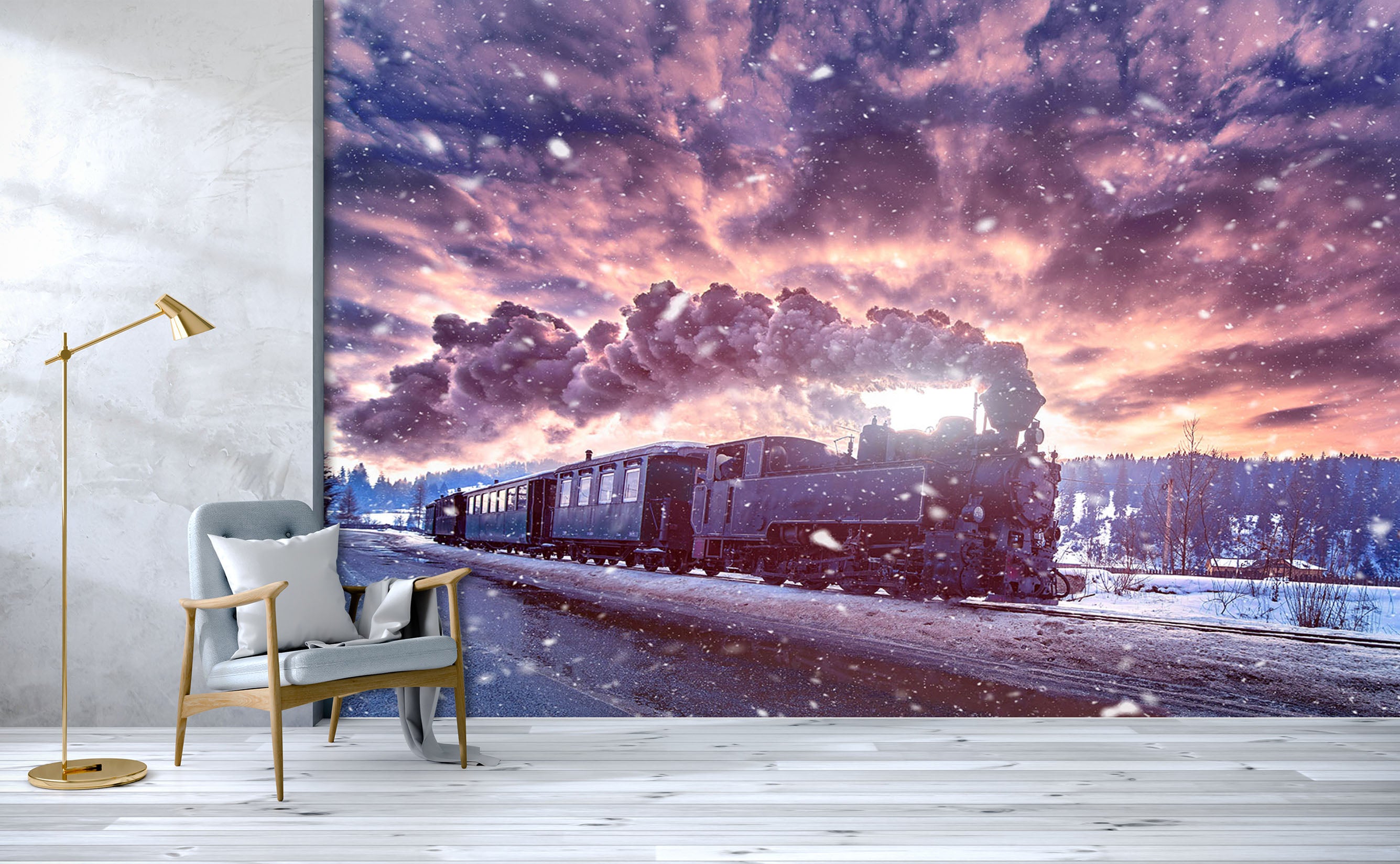 3D Vintage Train Smoke 368 Vehicle Wall Murals