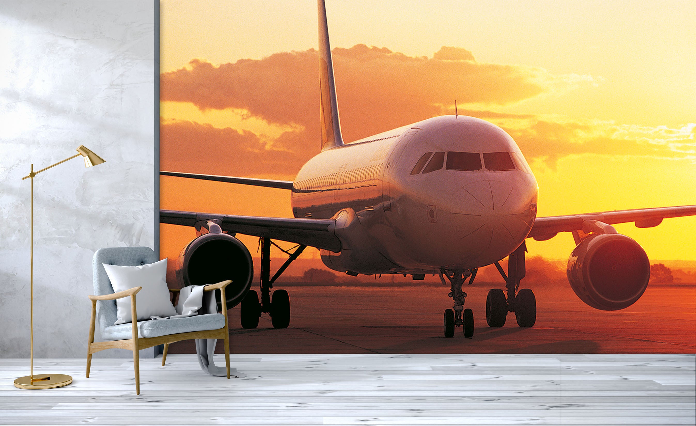 3D Dusk Airport 146 Vehicle Wall Murals