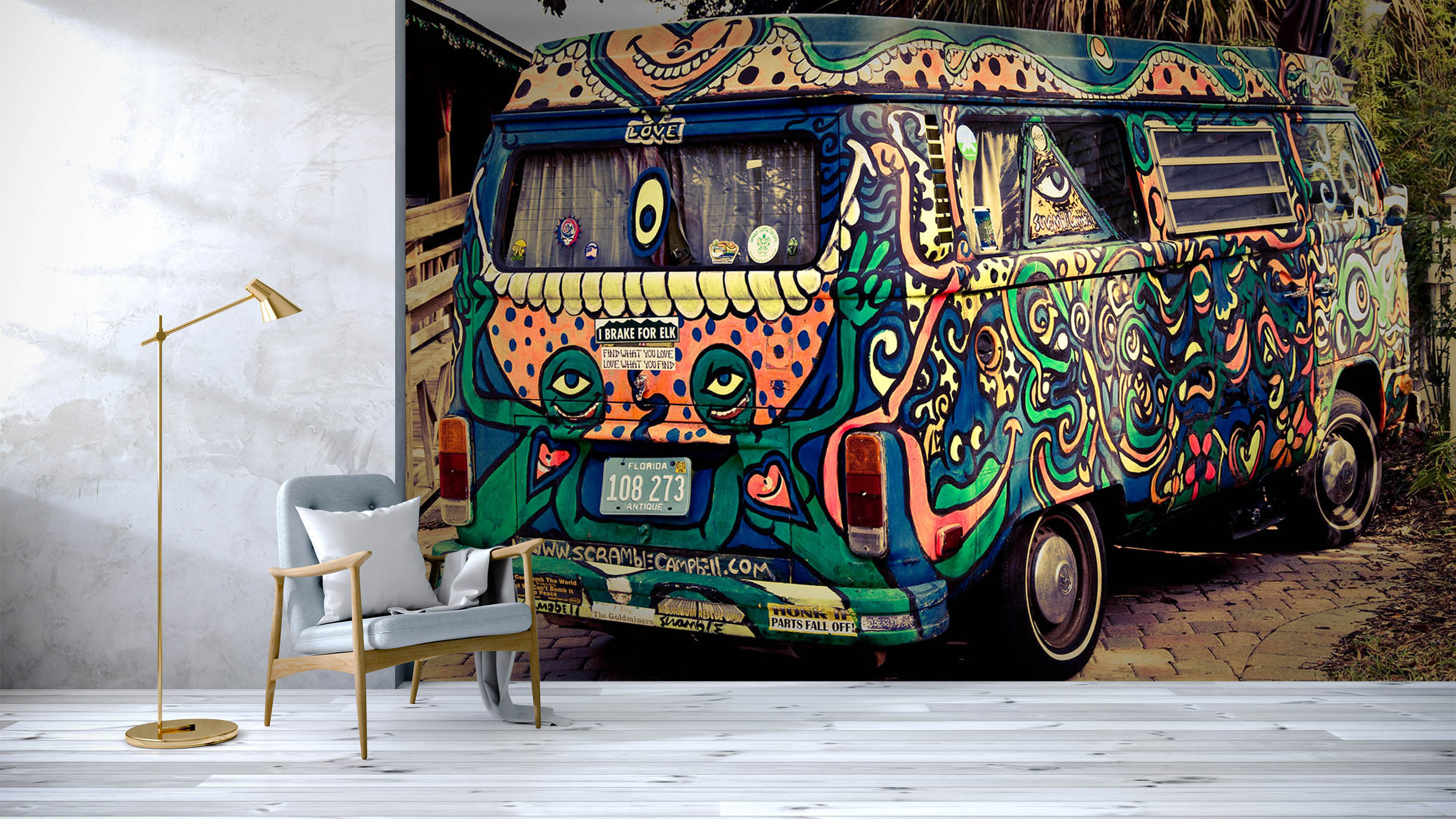 3D Monster Pattern Car 087 Vehicle Wall Murals