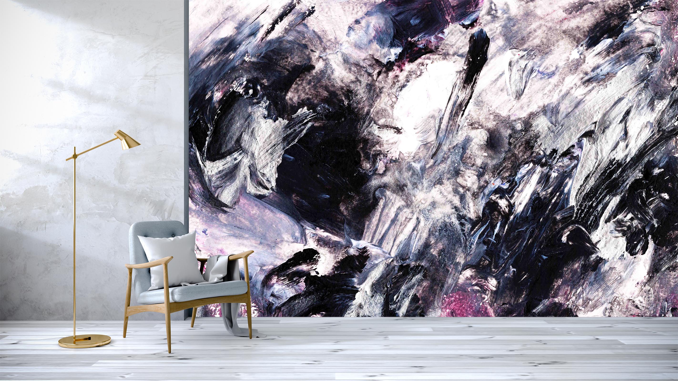3D Black & White Paint 098 Wall Murals