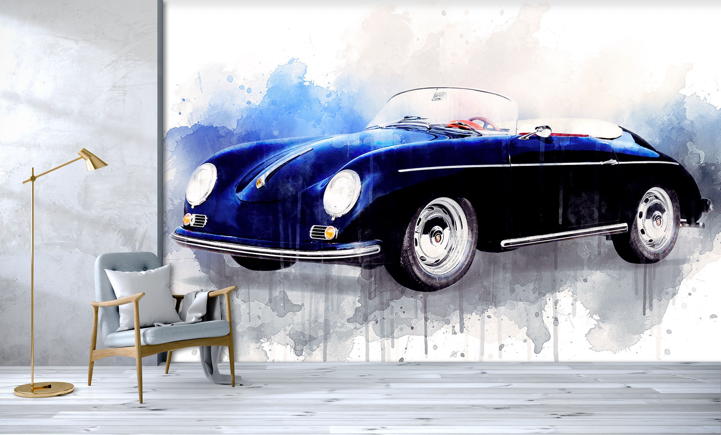 3D Watercolor Car 206 Vehicle Wall Murals