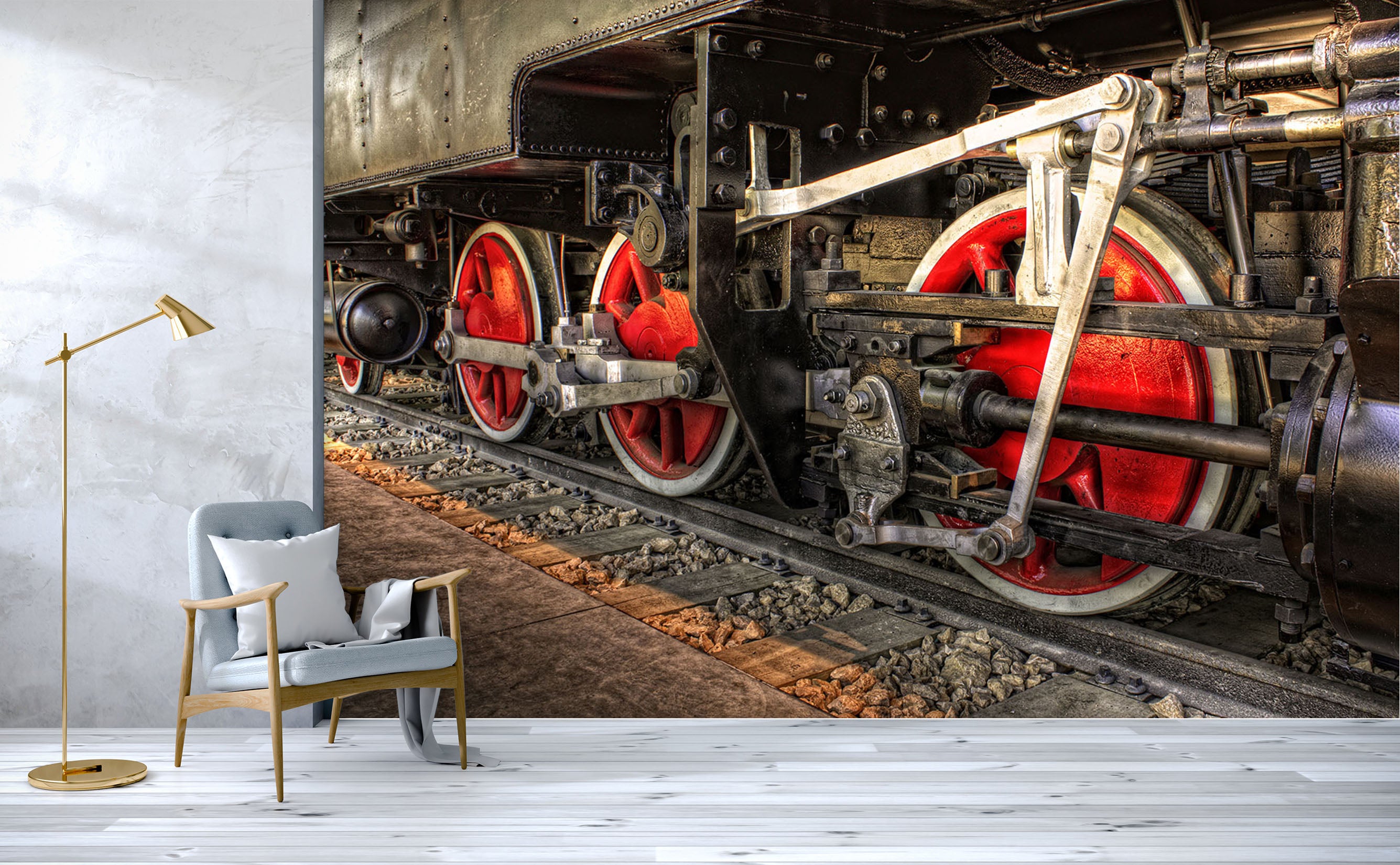 3D Transport Train 405 Vehicle Wall Murals