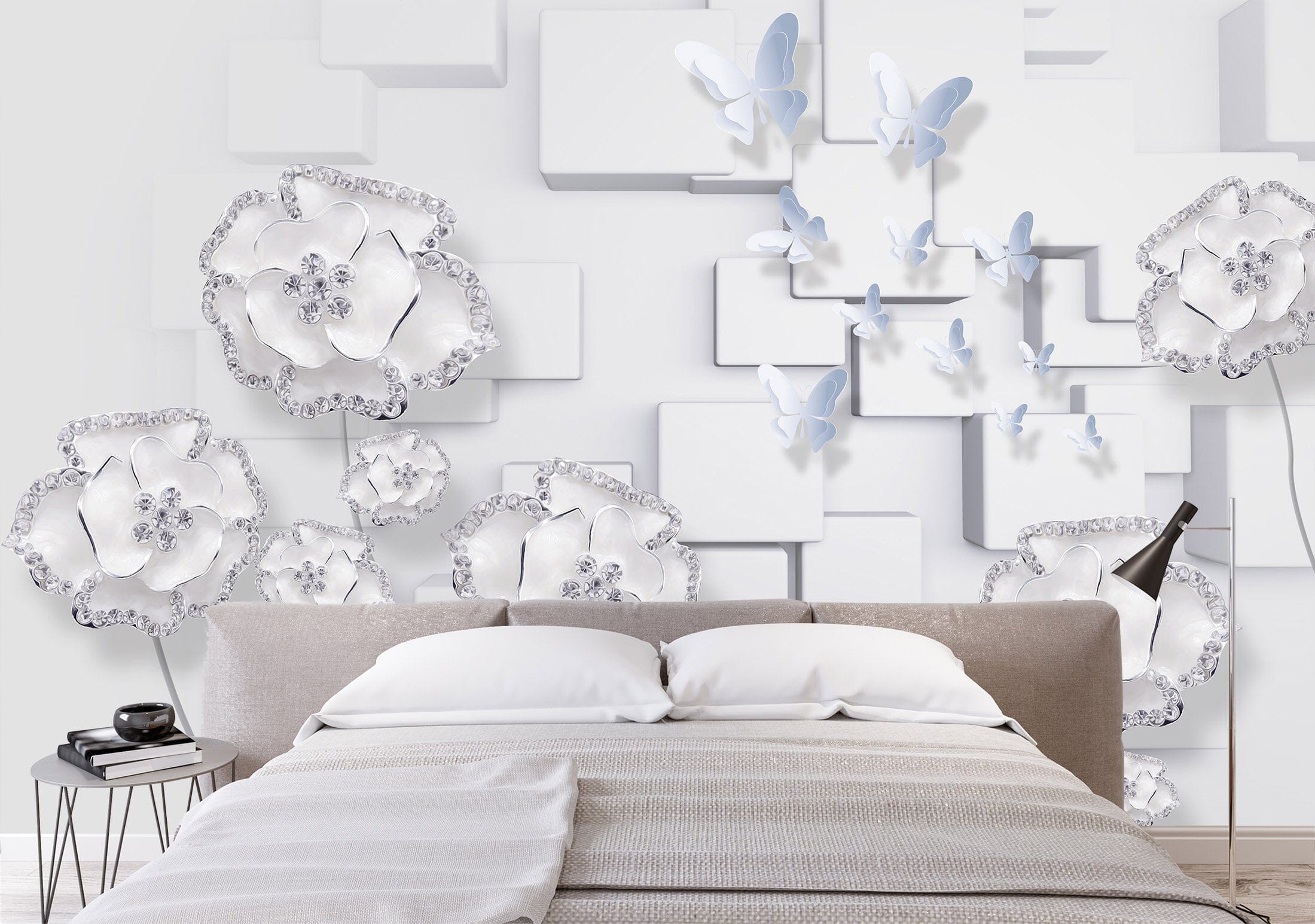 3D Simple White 1475 Wall Murals Wallpaper AJ Wallpaper 2 