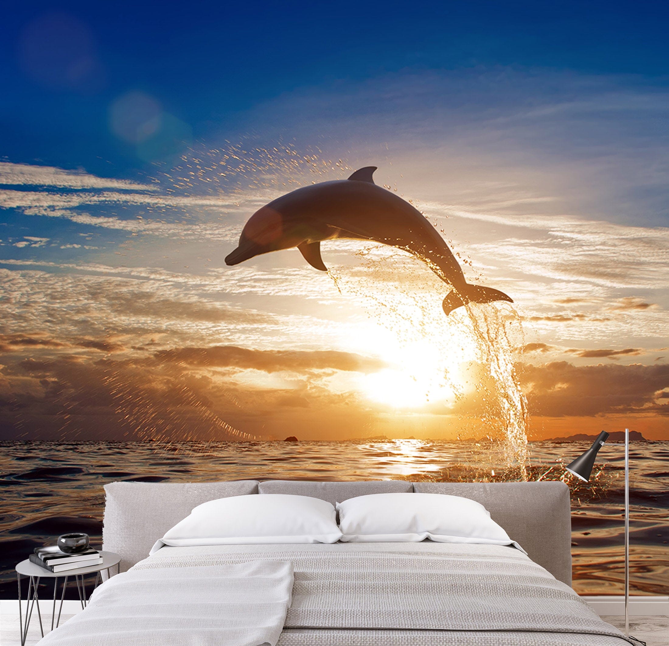 3D Dolphin Diving 107 Wall Murals Wallpaper AJ Wallpaper 2 