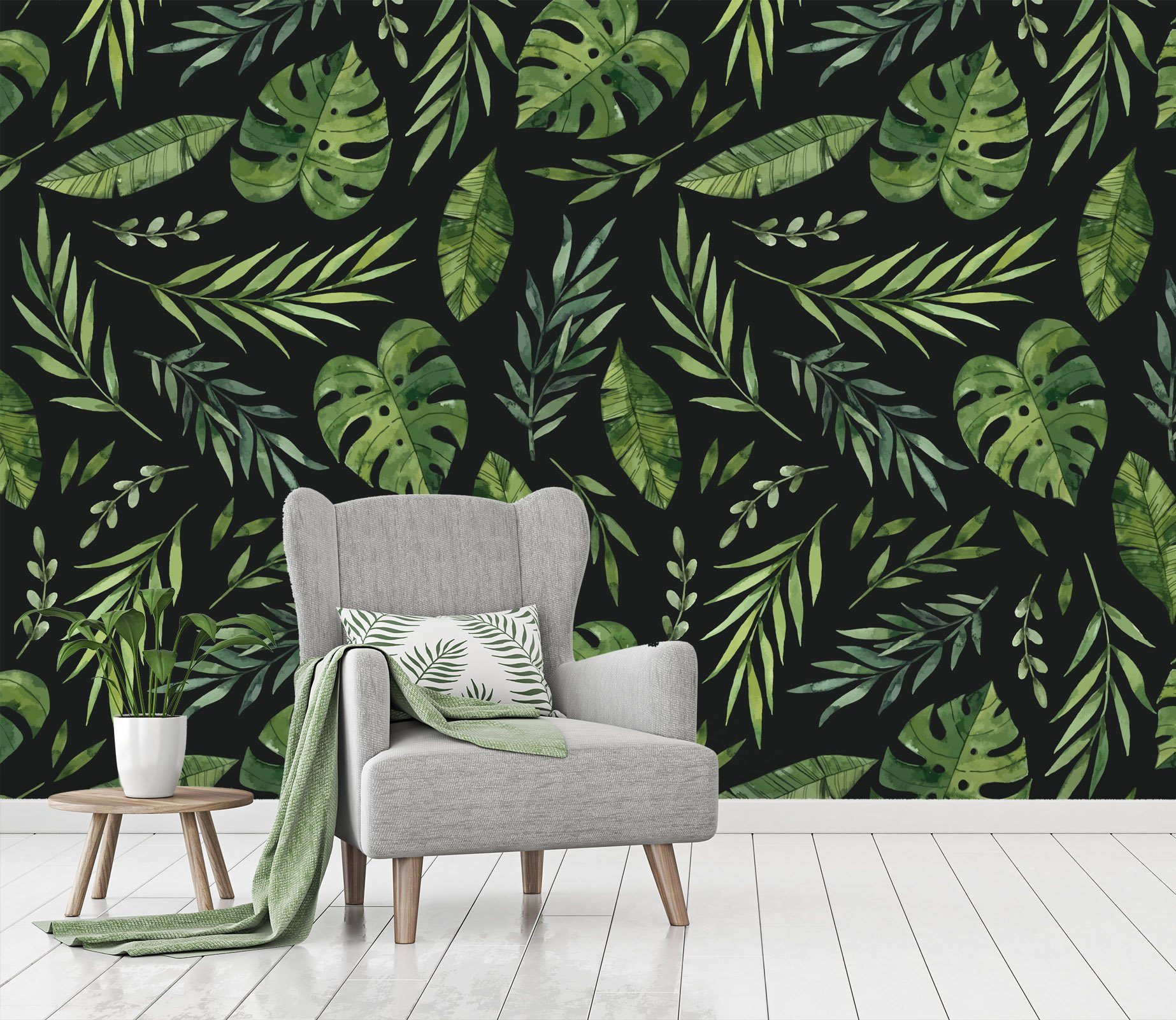 3D Black Bottom Plant 459 Wallpaper AJ Wallpaper 