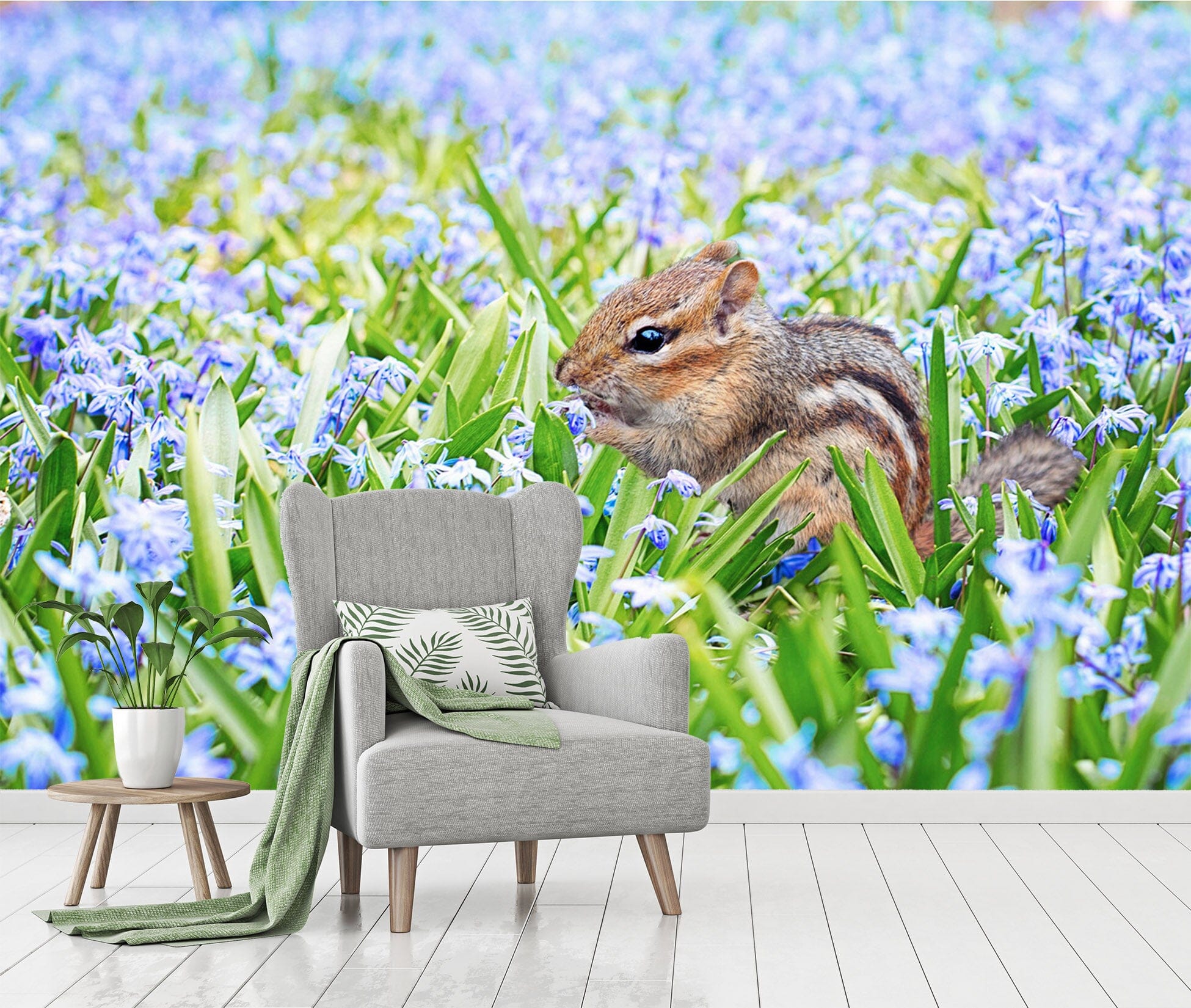 3D Flower Squirrel 148 Wall Murals Wallpaper AJ Wallpaper 2 