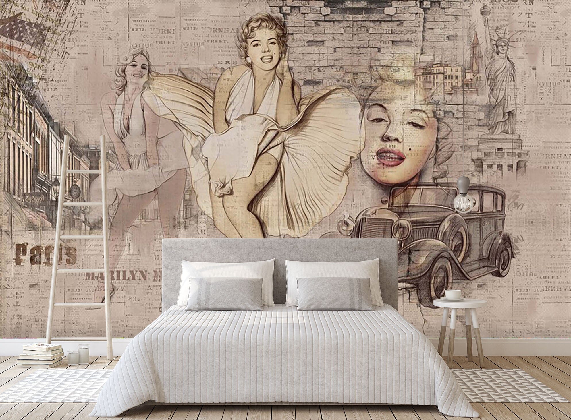 3D Vintage Marilyn Monroe 051 Wall Murals Wallpaper AJ Wallpaper 2 