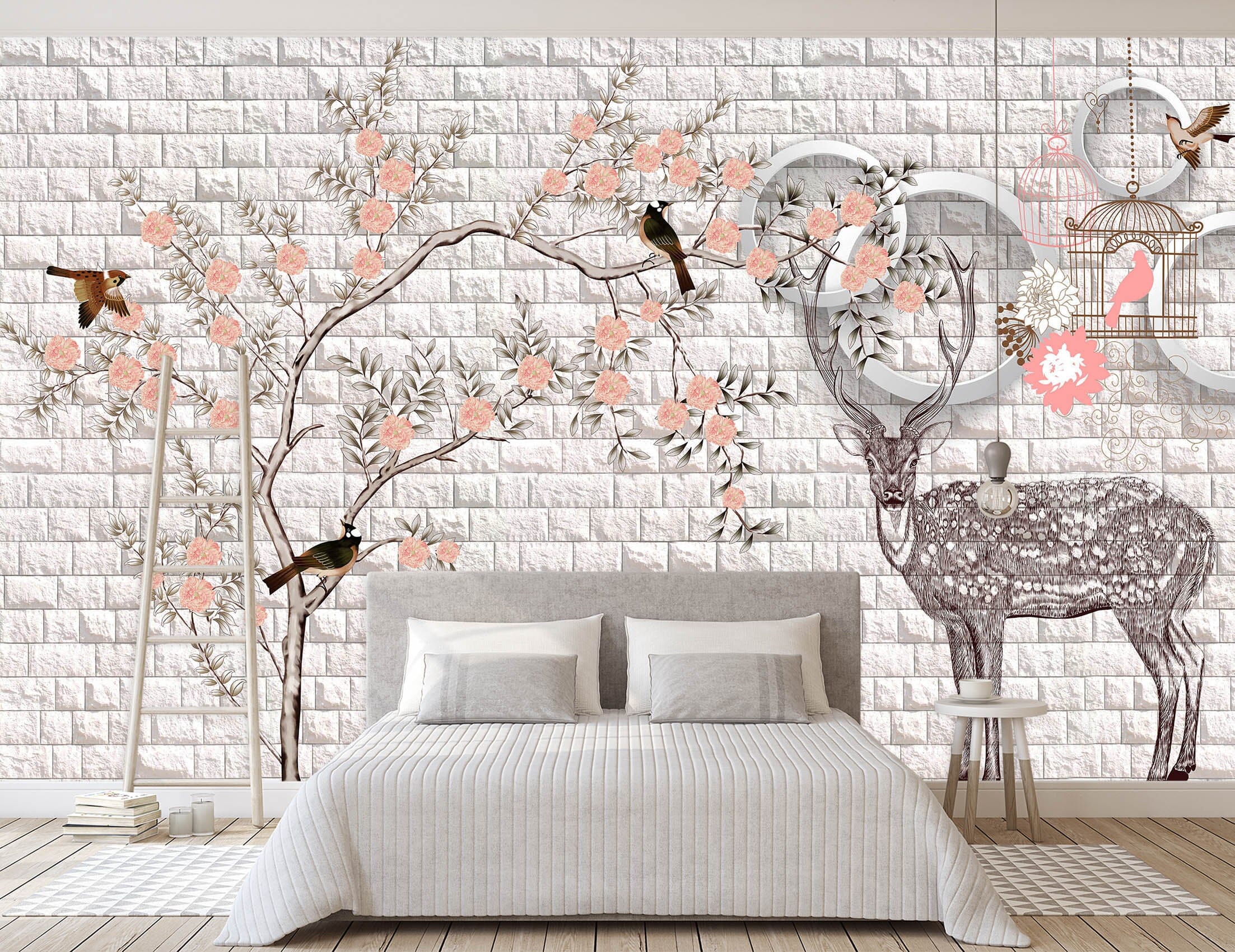 3D Hand Painted Flowers 1402 Wall Murals Wallpaper AJ Wallpaper 2 