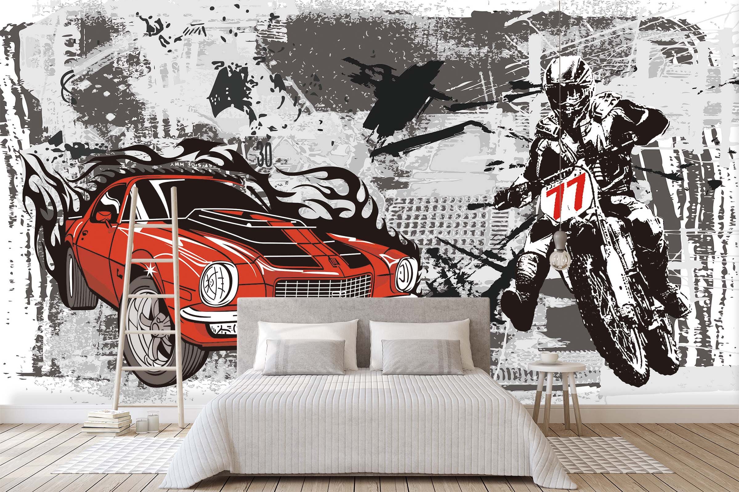 3D Hand Painted Motorcycle 062 Wall Murals Wallpaper AJ Wallpaper 2 