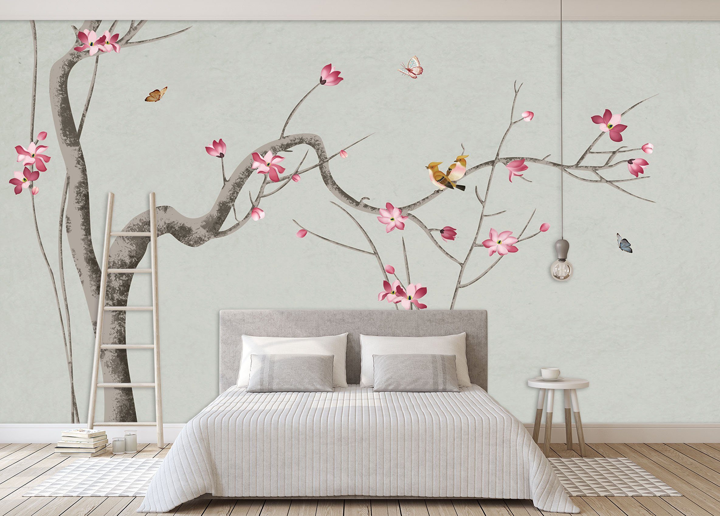 3D Ink Painting Tree Flower 548 Wallpaper AJ Wallpaper 2 