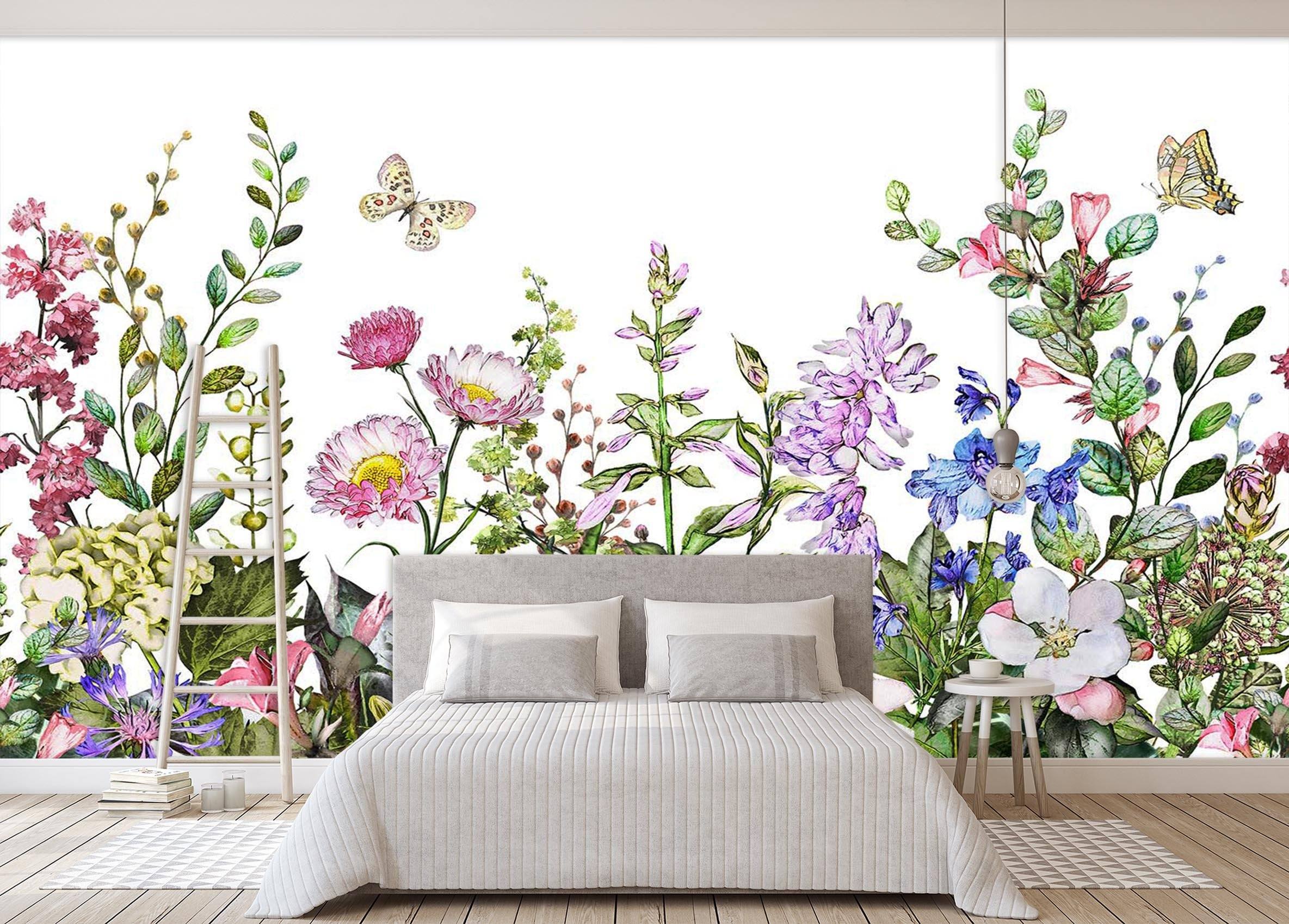 3D Bright Flower Butterfly 683 Wallpaper AJ Wallpaper 2 