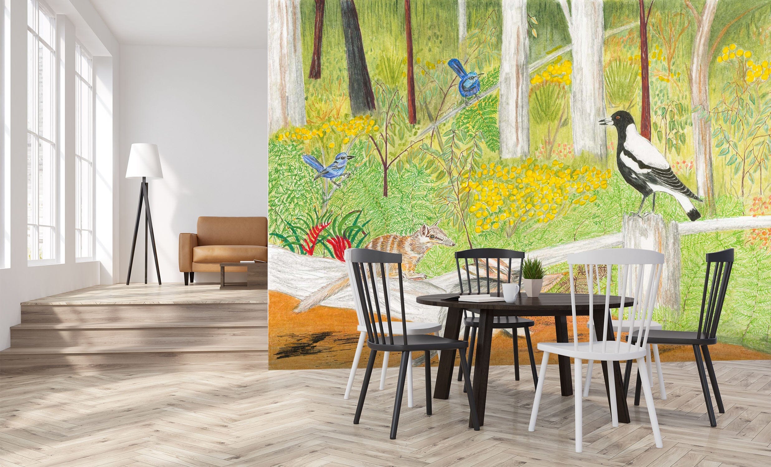 3D Forest Pigeon 1408 Michael Sewell Wall Mural Wall Murals Wallpaper AJ Wallpaper 2 