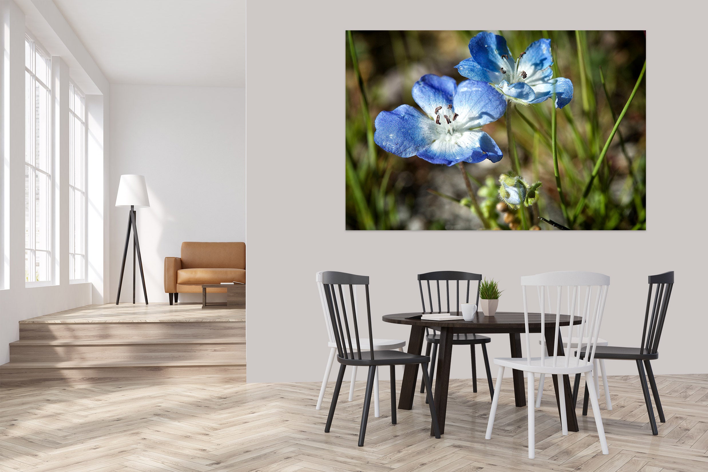 3D Blue Flowers 61176 Kathy Barefield Wall Sticker