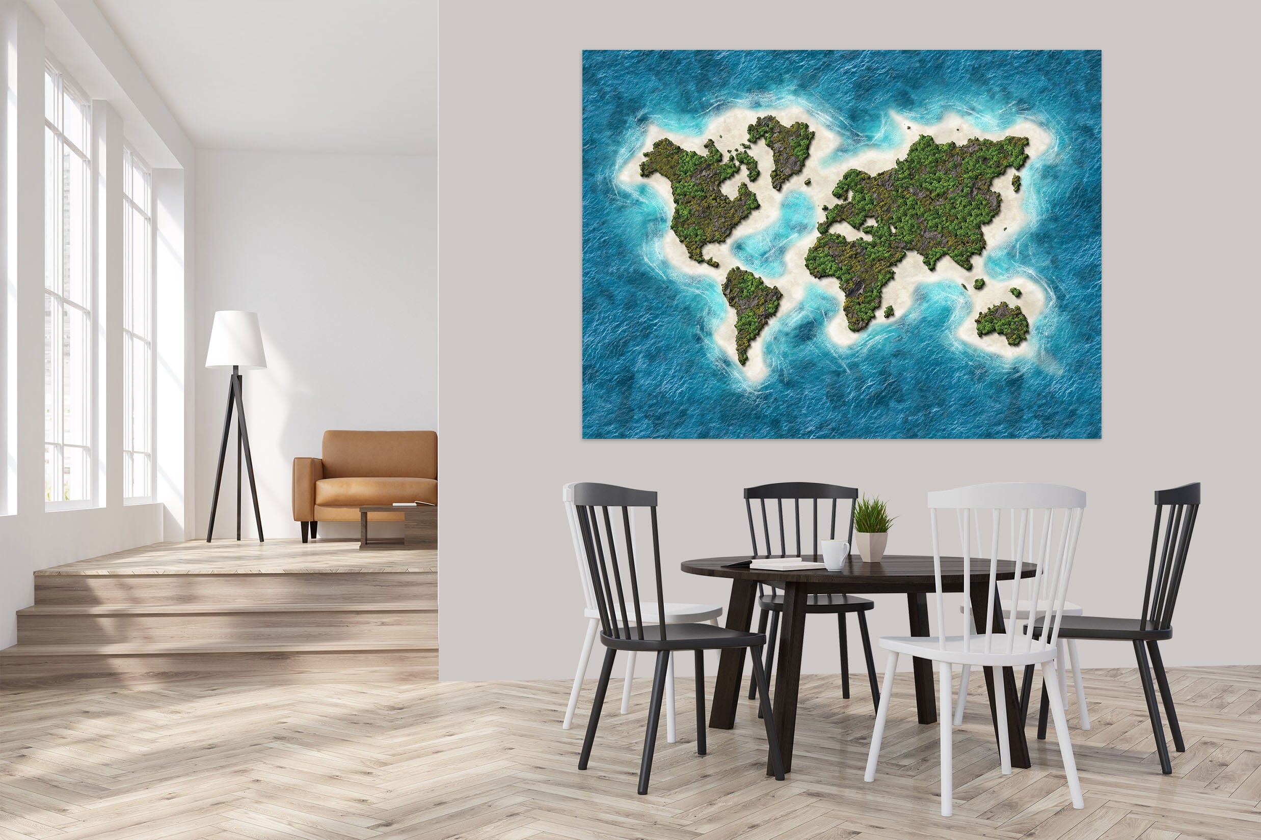 3D Green Island 103 World Map Wall Sticker Wallpaper AJ Wallpaper 2 