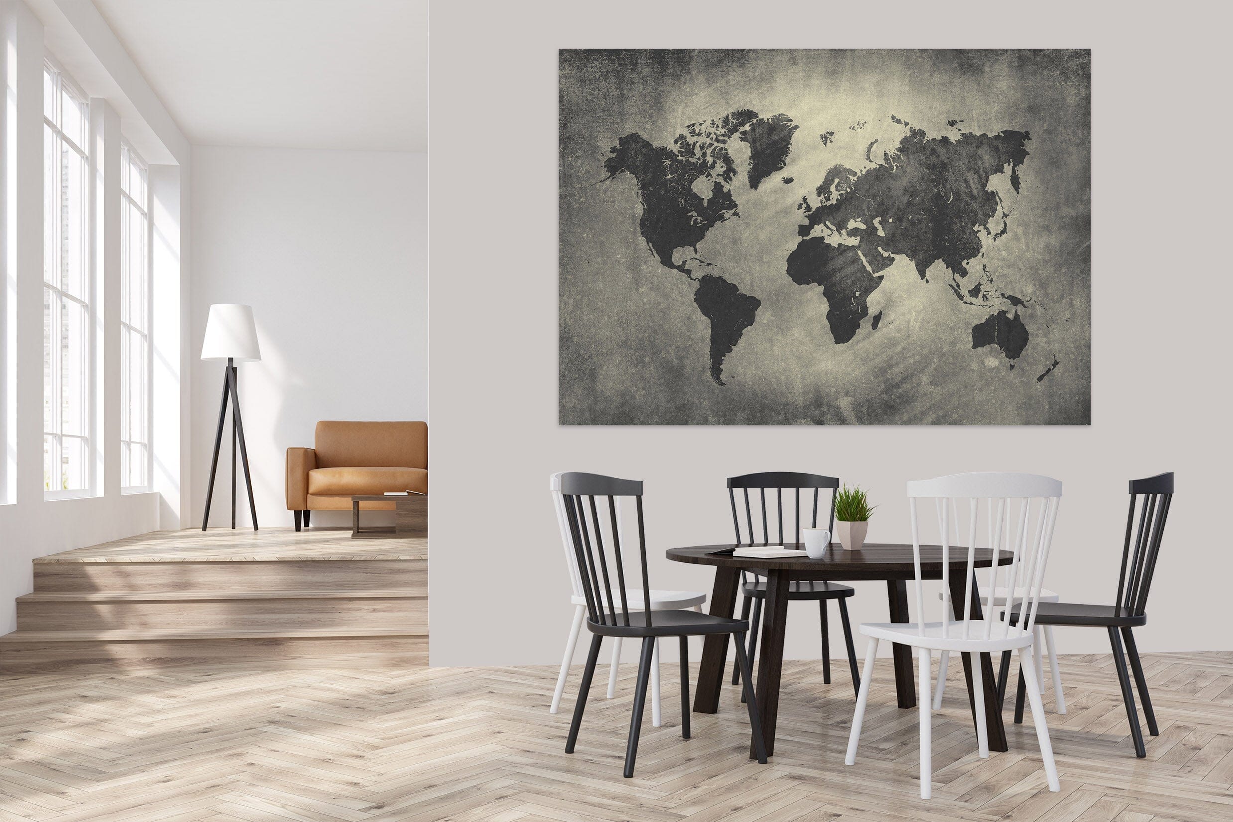 3D Black Pattern 131 World Map Wall Sticker Wallpaper AJ Wallpaper 2 