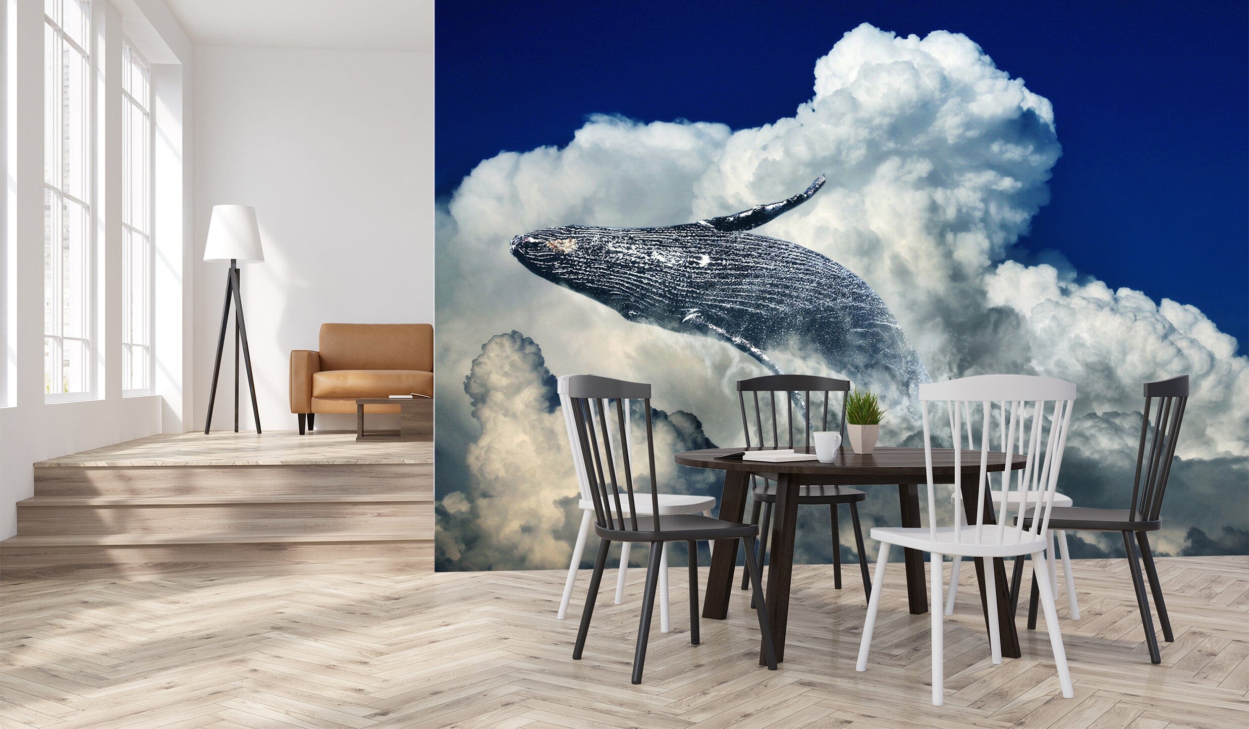 3D Whale Cloud 272 Wall Murals Wallpaper AJ Wallpaper 2 
