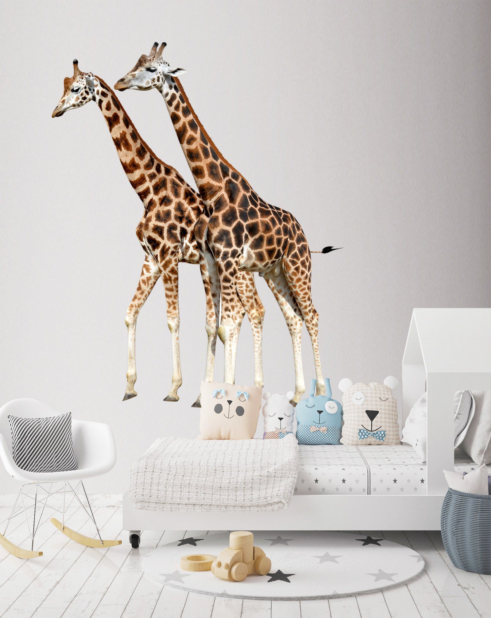 3D Playing Giraffe 199 Animals Wall Stickers Wallpaper AJ Wallpaper 