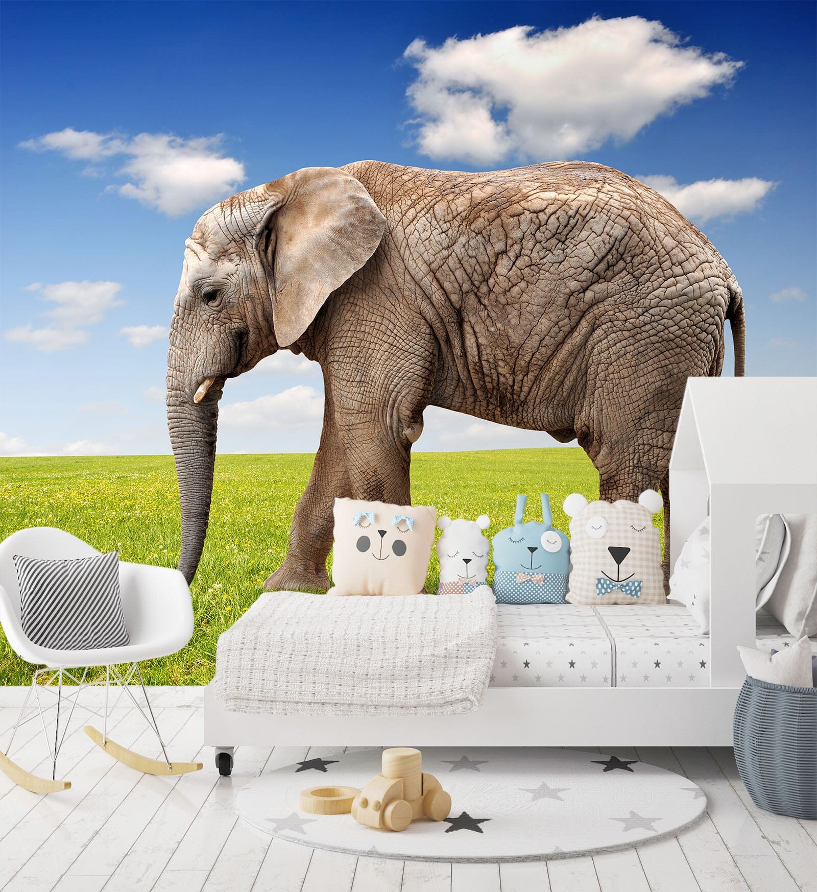 3D Elephant Lawn 393 Wall Murals Wallpaper AJ Wallpaper 2 