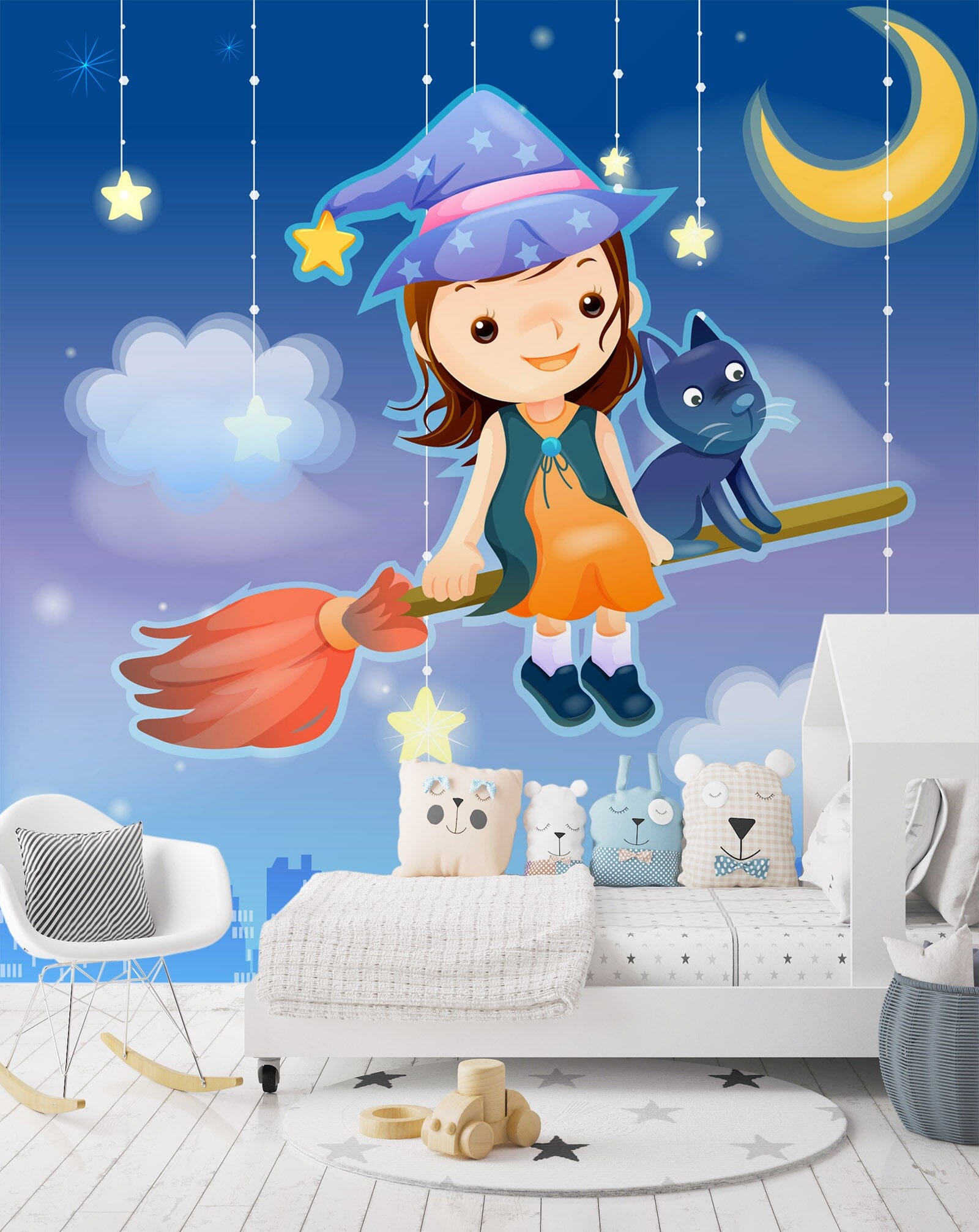 3D Broom Girl 1665 Wall Murals Wallpaper AJ Wallpaper 2 