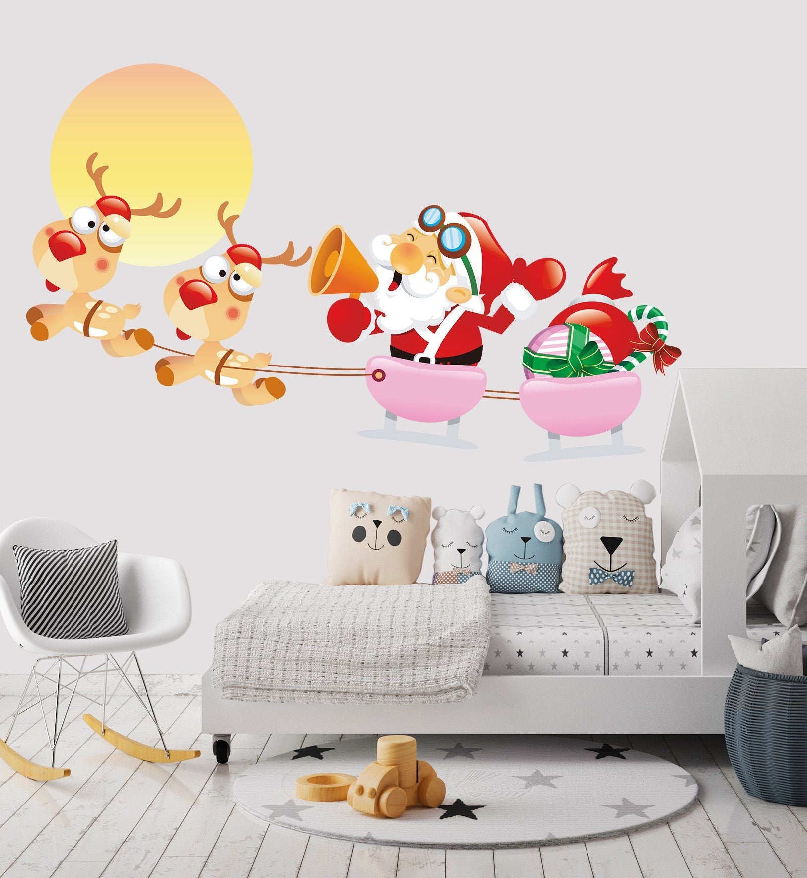 3D Big Deer Sleigh 33 Wall Stickers Wallpaper AJ Wallpaper 
