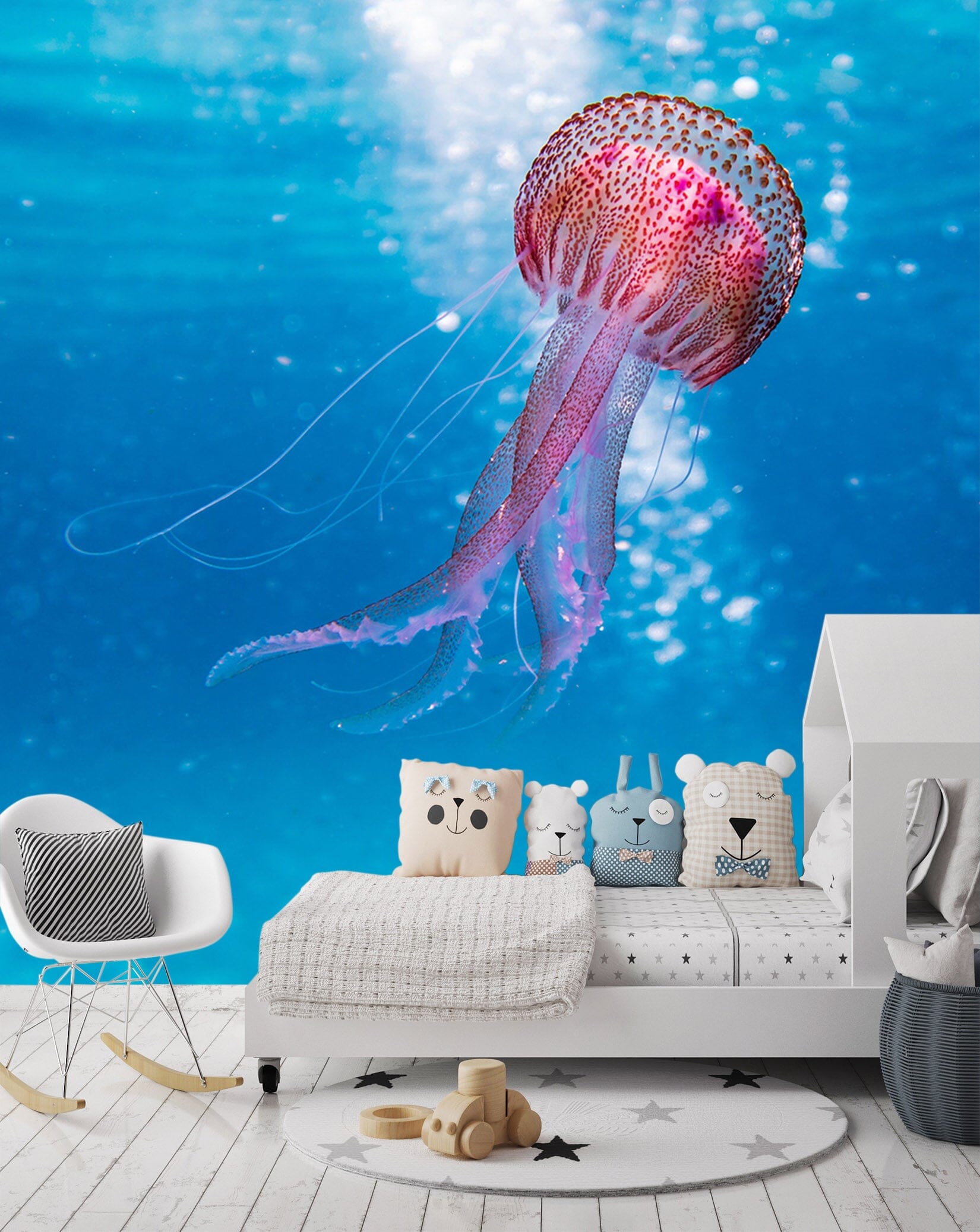 3D Pink Jellyfish 106 Wall Murals Wallpaper AJ Wallpaper 2 