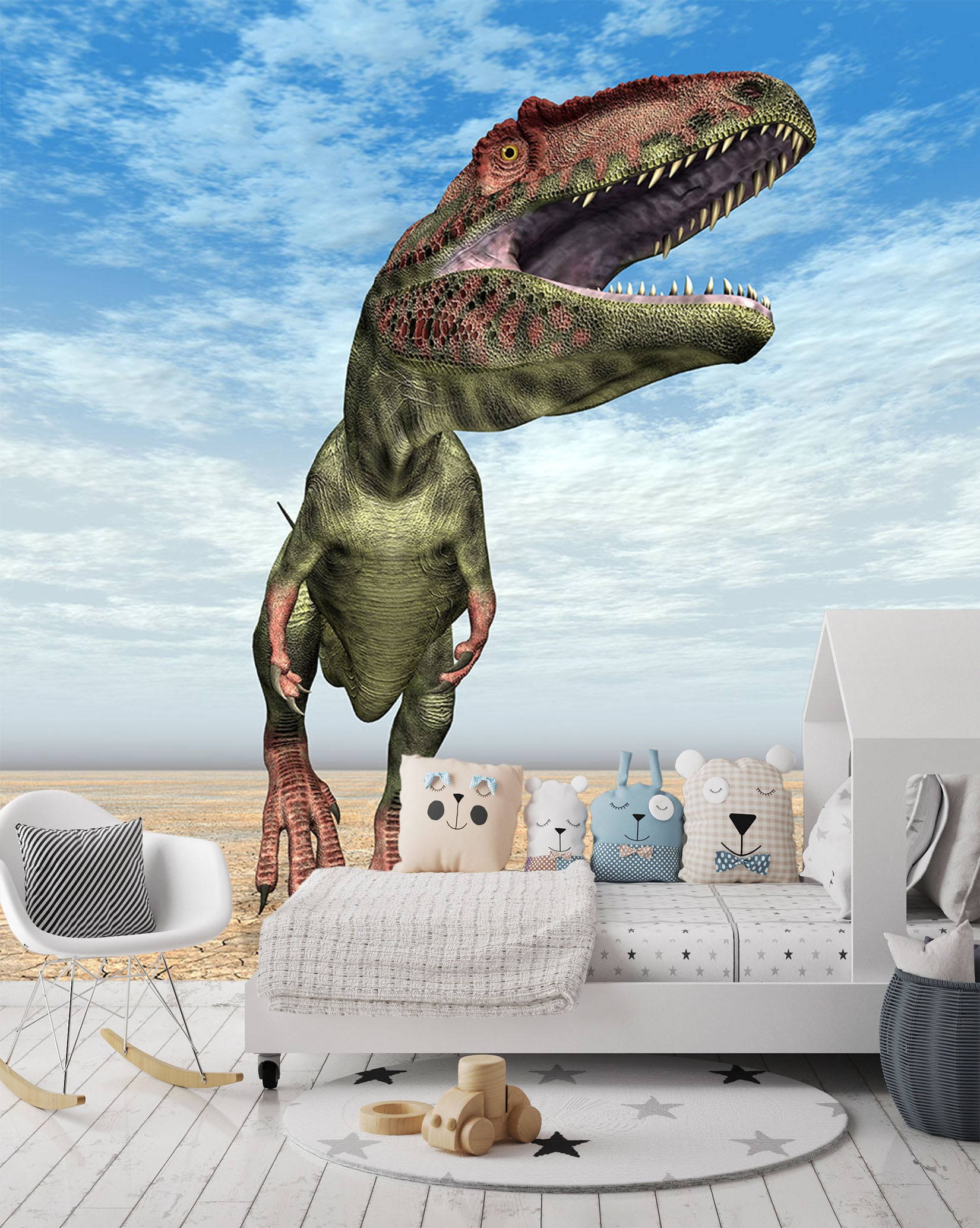 3D Green Dinosaur 182 Wall Murals
