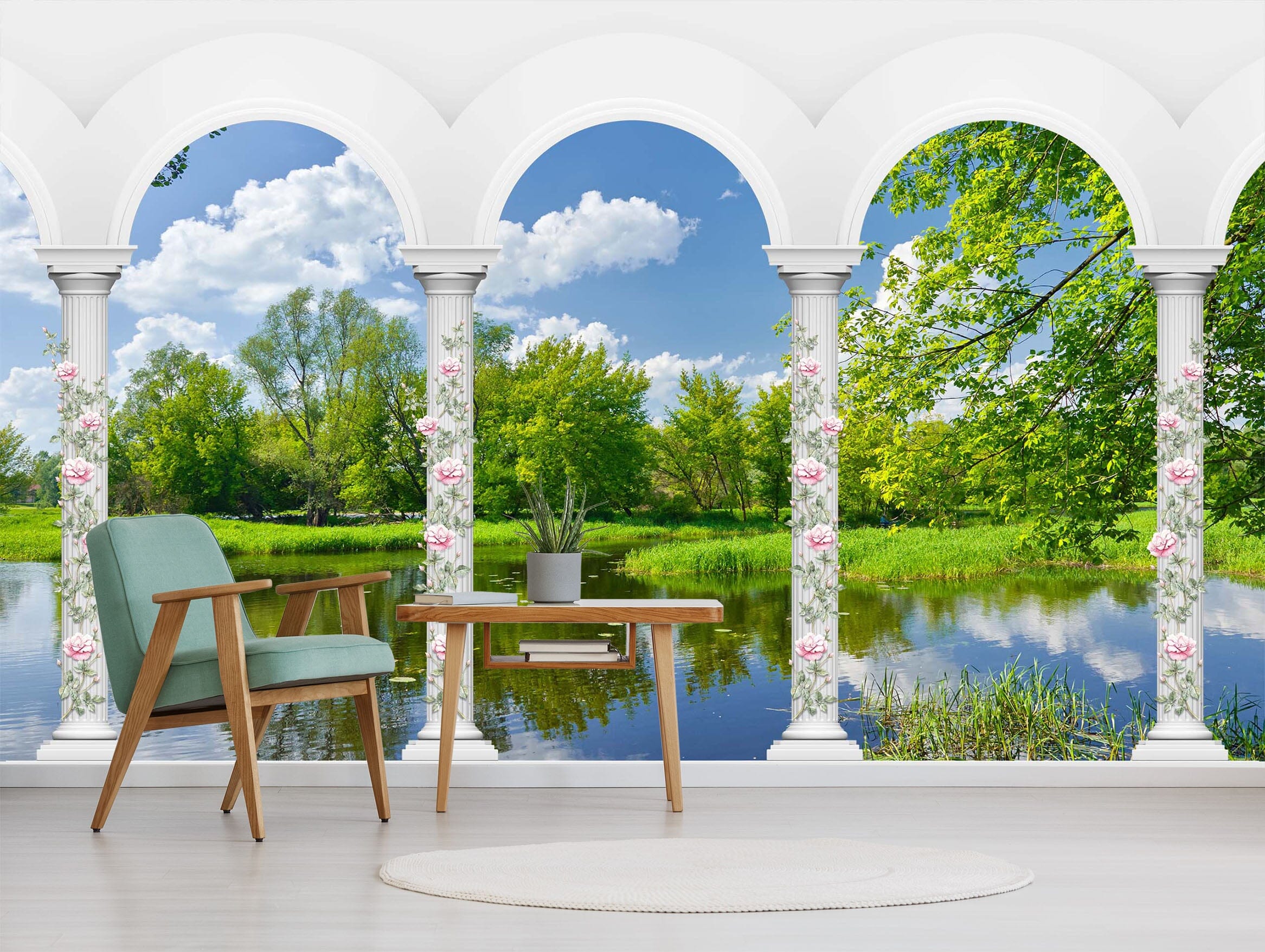 3D Forest Lake 2083 Wall Murals Wallpaper AJ Wallpaper 2 