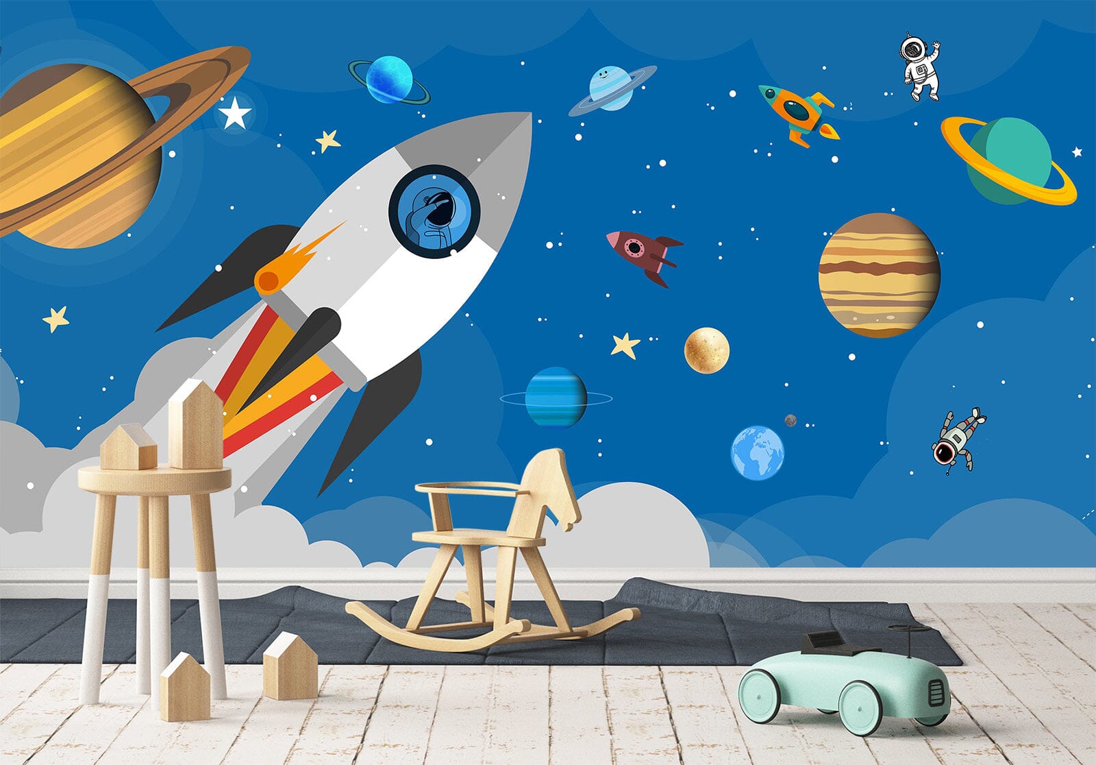 3D Rocket Planet 1432 Wall Murals Wallpaper AJ Wallpaper 2 