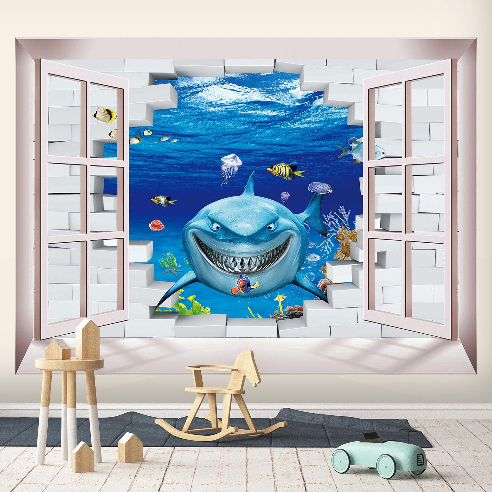 3D Evil Shark 1716 Wall Murals Wallpaper AJ Wallpaper 2 