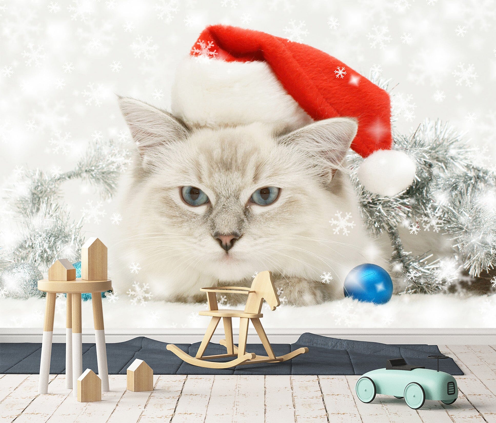 3D Kitten Snowflake 173 Wall Murals Wallpaper AJ Wallpaper 2 