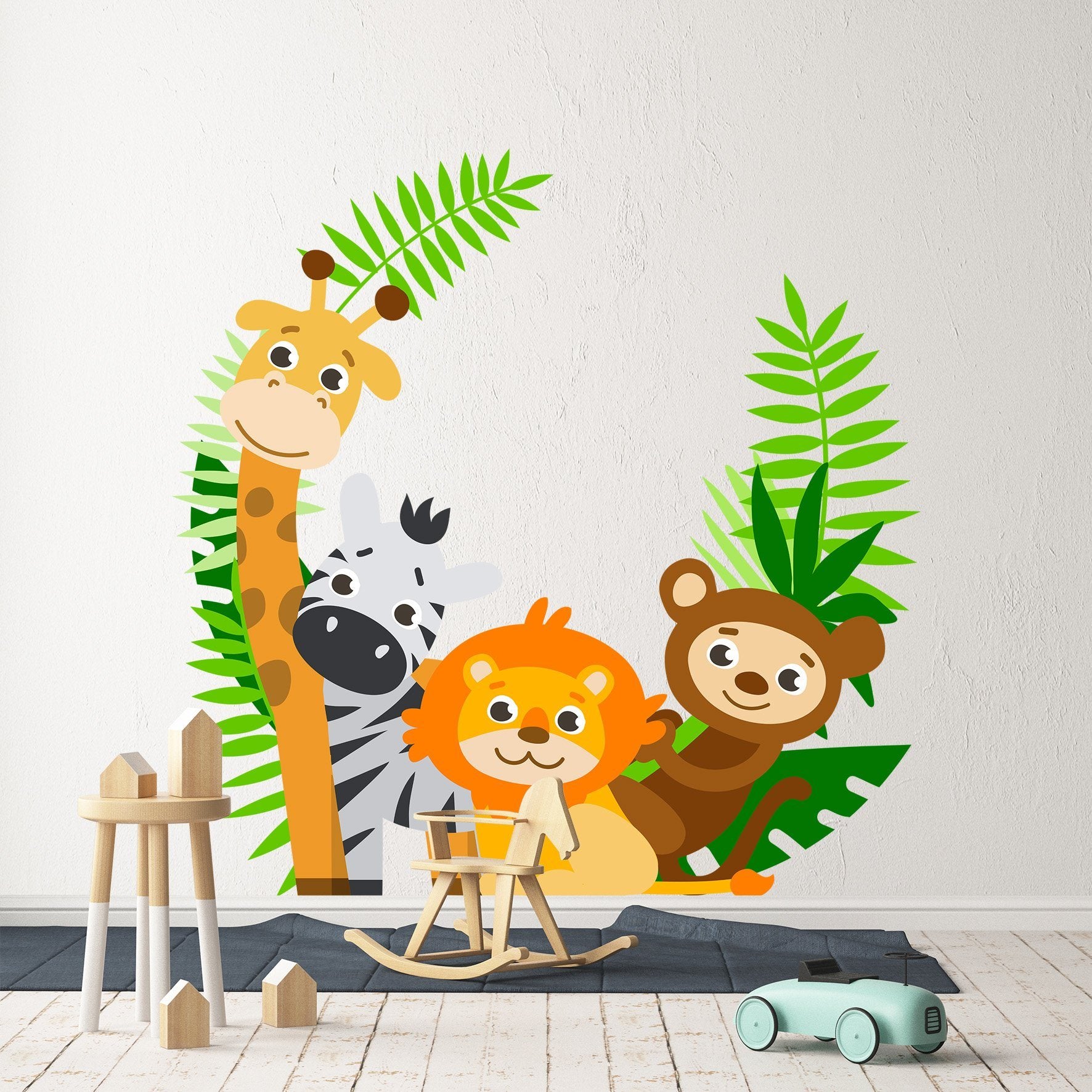 3D Giraffe Lion Monkey 129 Wall Stickers Wallpaper AJ Wallpaper 