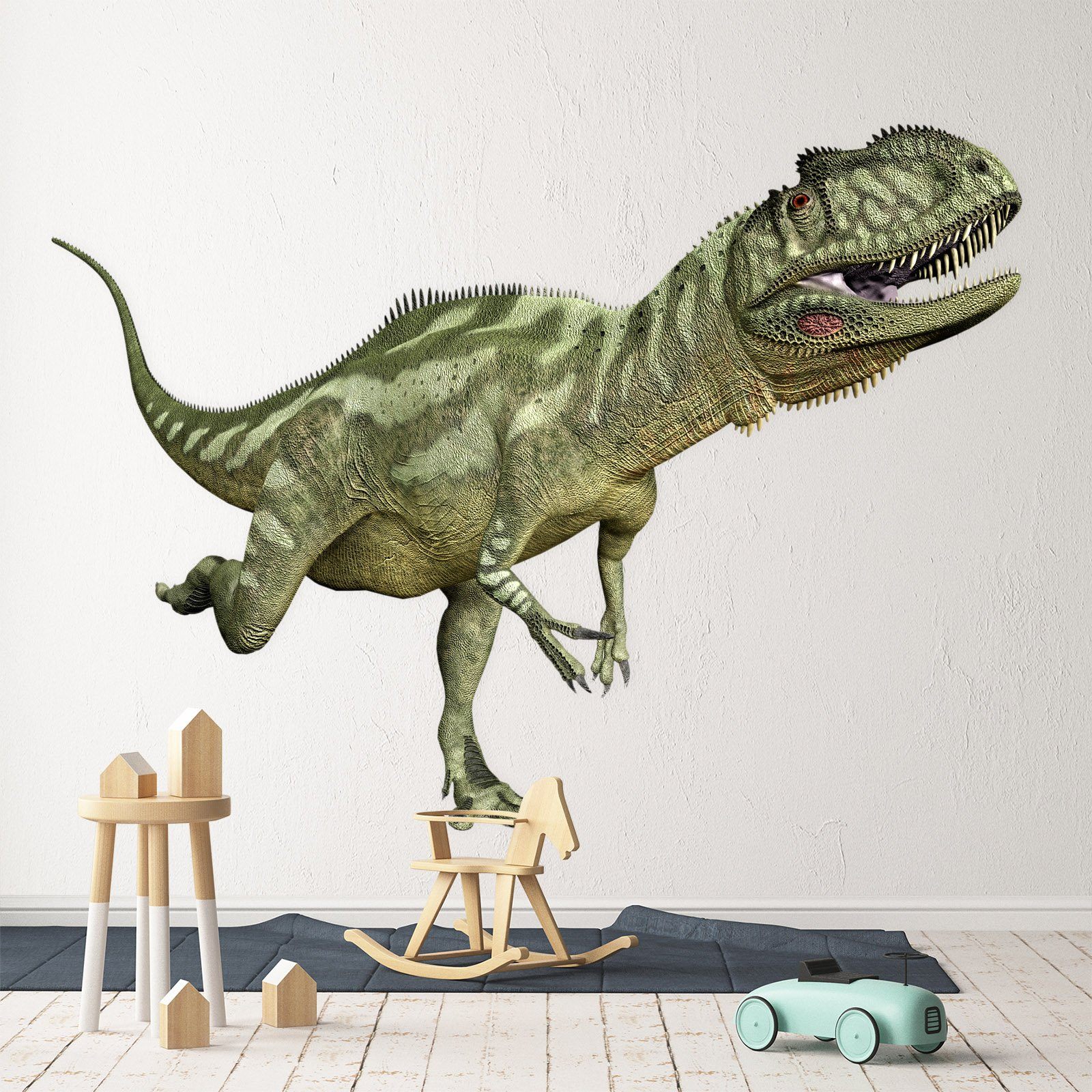 3D Running Dinosaur 086 Animals Wall Stickers Wallpaper AJ Wallpaper 