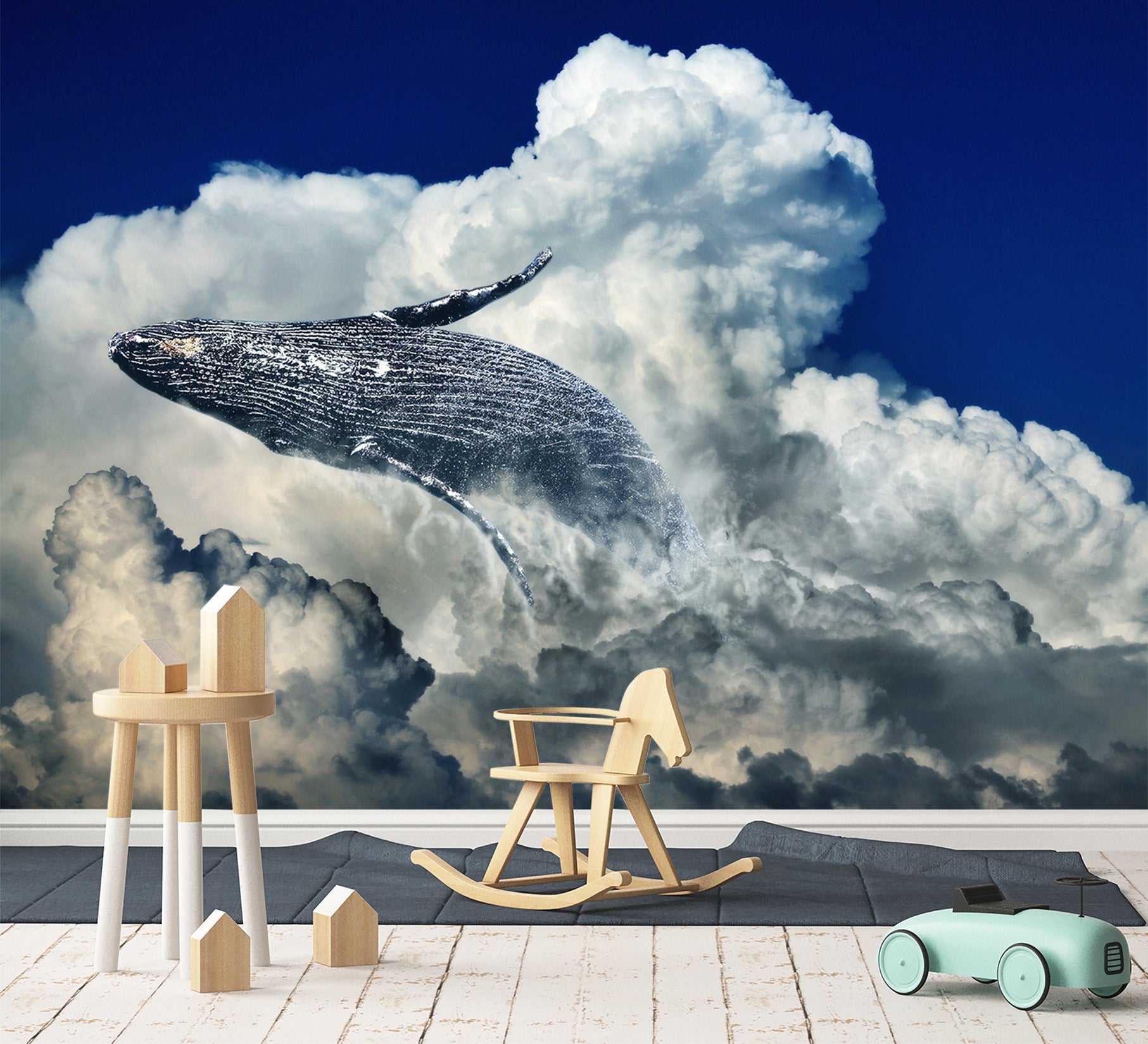 3D Whale Cloud 272 Wall Murals