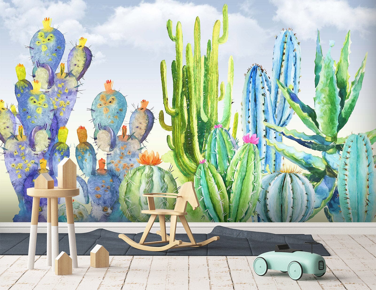 3D Green Cactus 025 Wall Murals Wallpaper AJ Wallpaper 2 