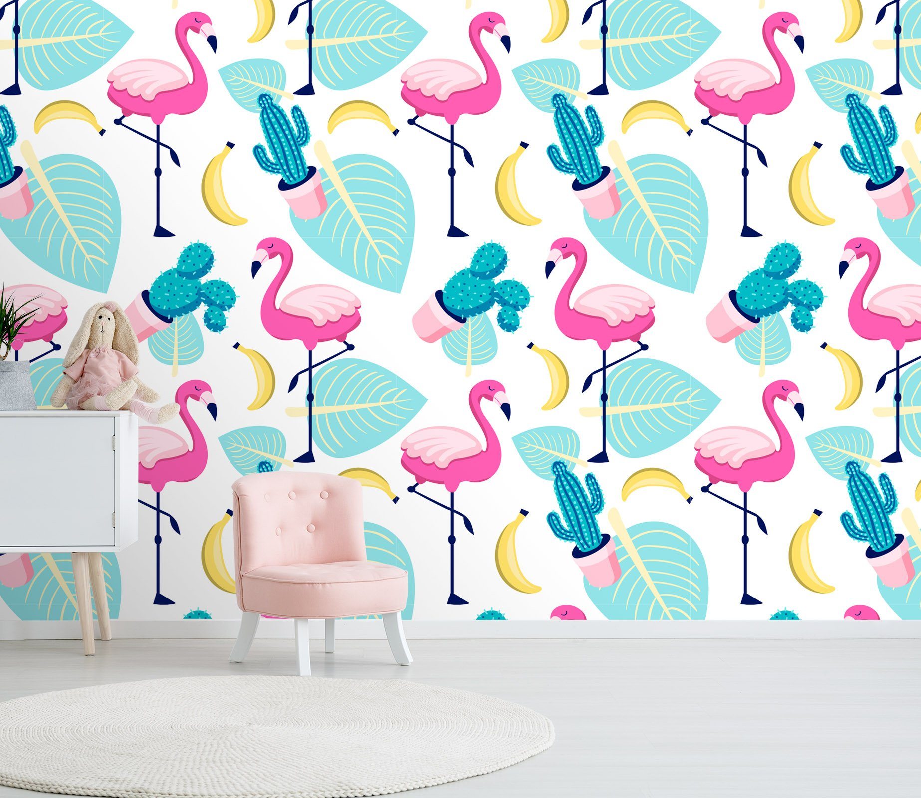 3D Banana Flamingo 451 Wallpaper AJ Wallpaper 