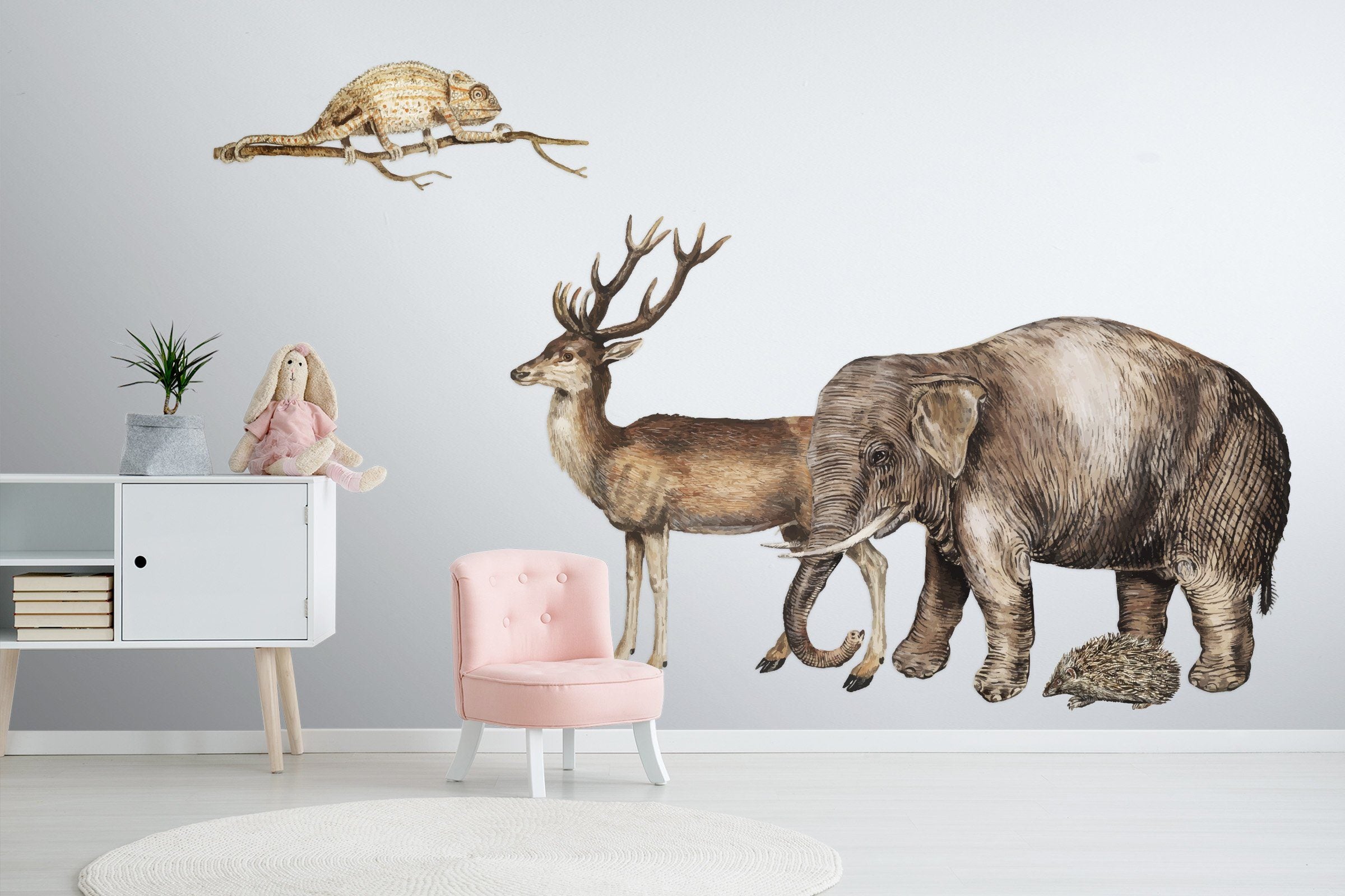 3D Elk Elephant 067 Animals Wall Stickers Wallpaper AJ Wallpaper 