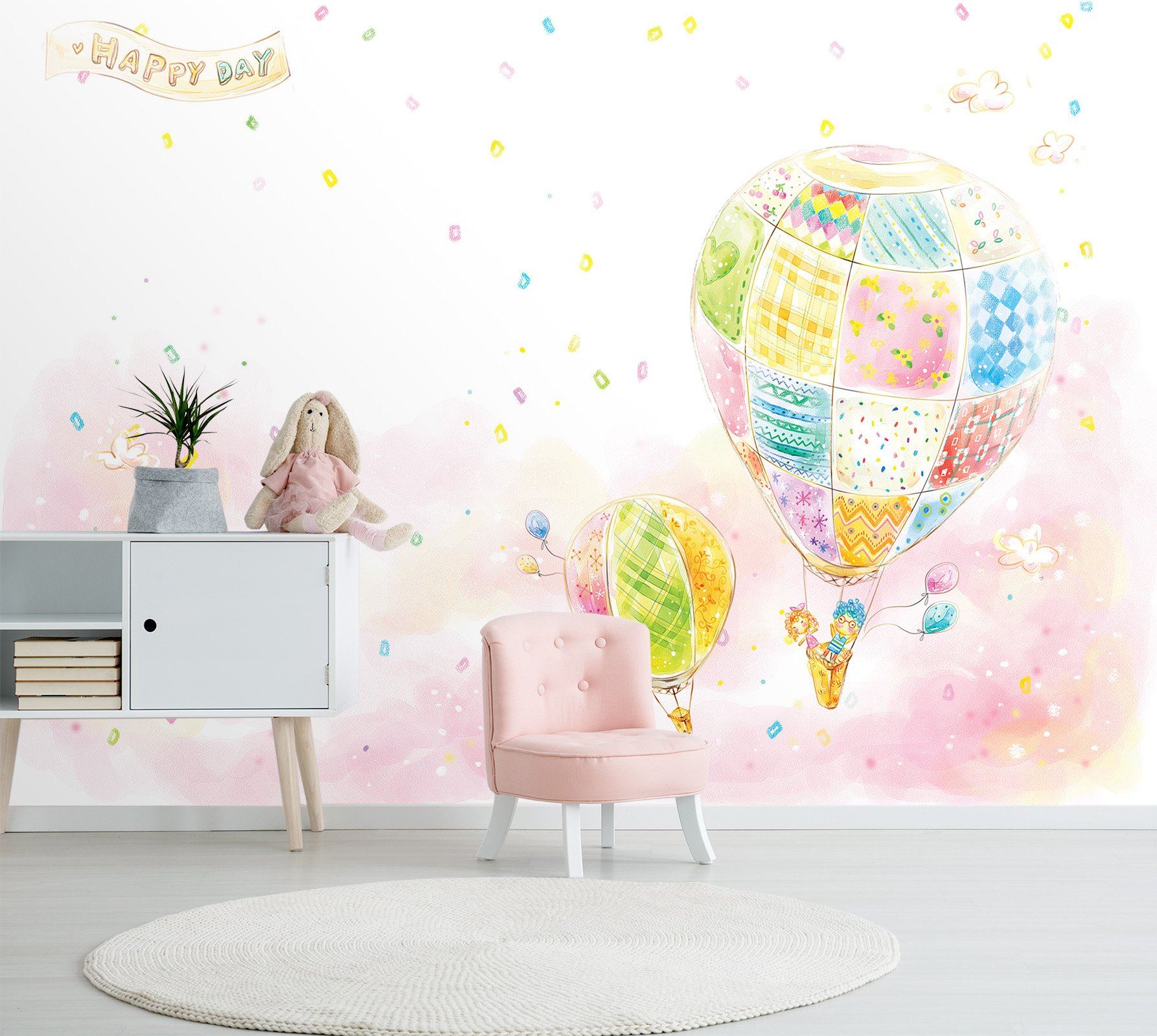 3D Cartoon Hot Air Balloon 050 Wall Murals Wallpaper AJ Wallpaper 2 